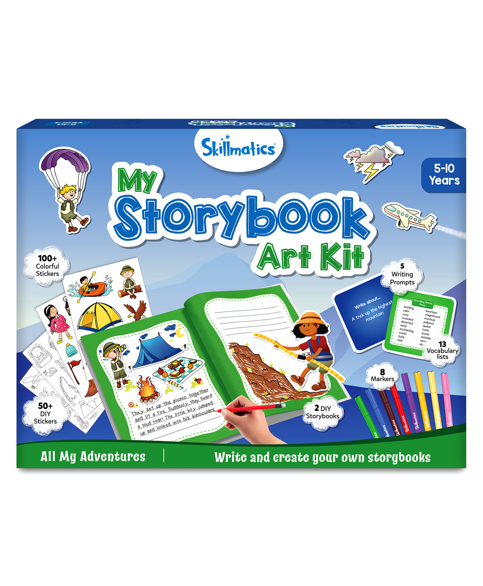 Skillmatics Storybook Art Kit - All My Adventures Art Kit for Kids Write and Create Storybooks Creative Activity for Boys and Girls DIY Kit 150+ Stickers Gifts-picture-17