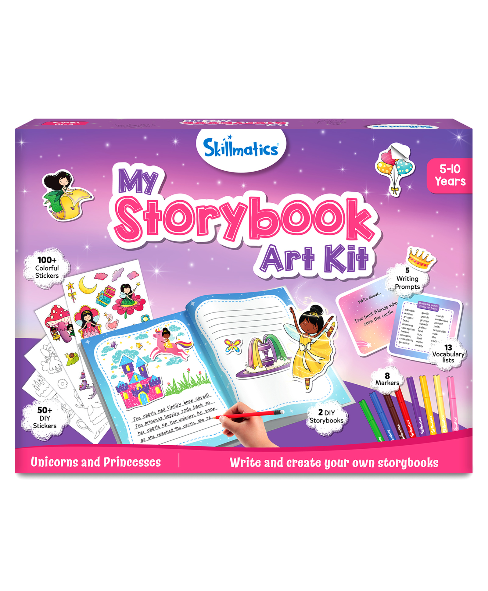 Skillmatics Storybook Art Kit Unicorn and Princesses Art Kit for Kids Write and Create Fairytale Storybooks Creative Activity for Girls DIY Kit, 150+ Stickers-picture-22