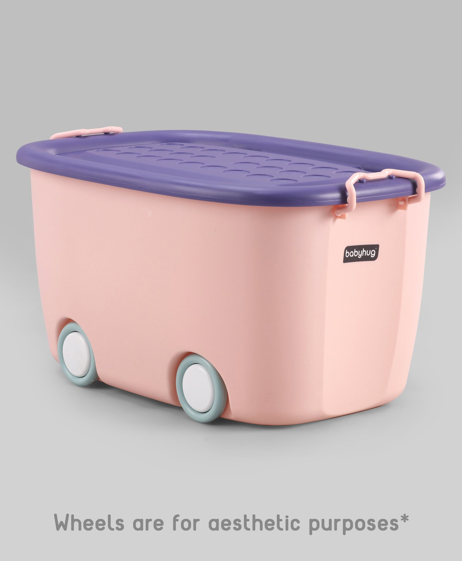 Babyhug Compact Multipurpose Storage Box with Wheels - Pink-picture-19