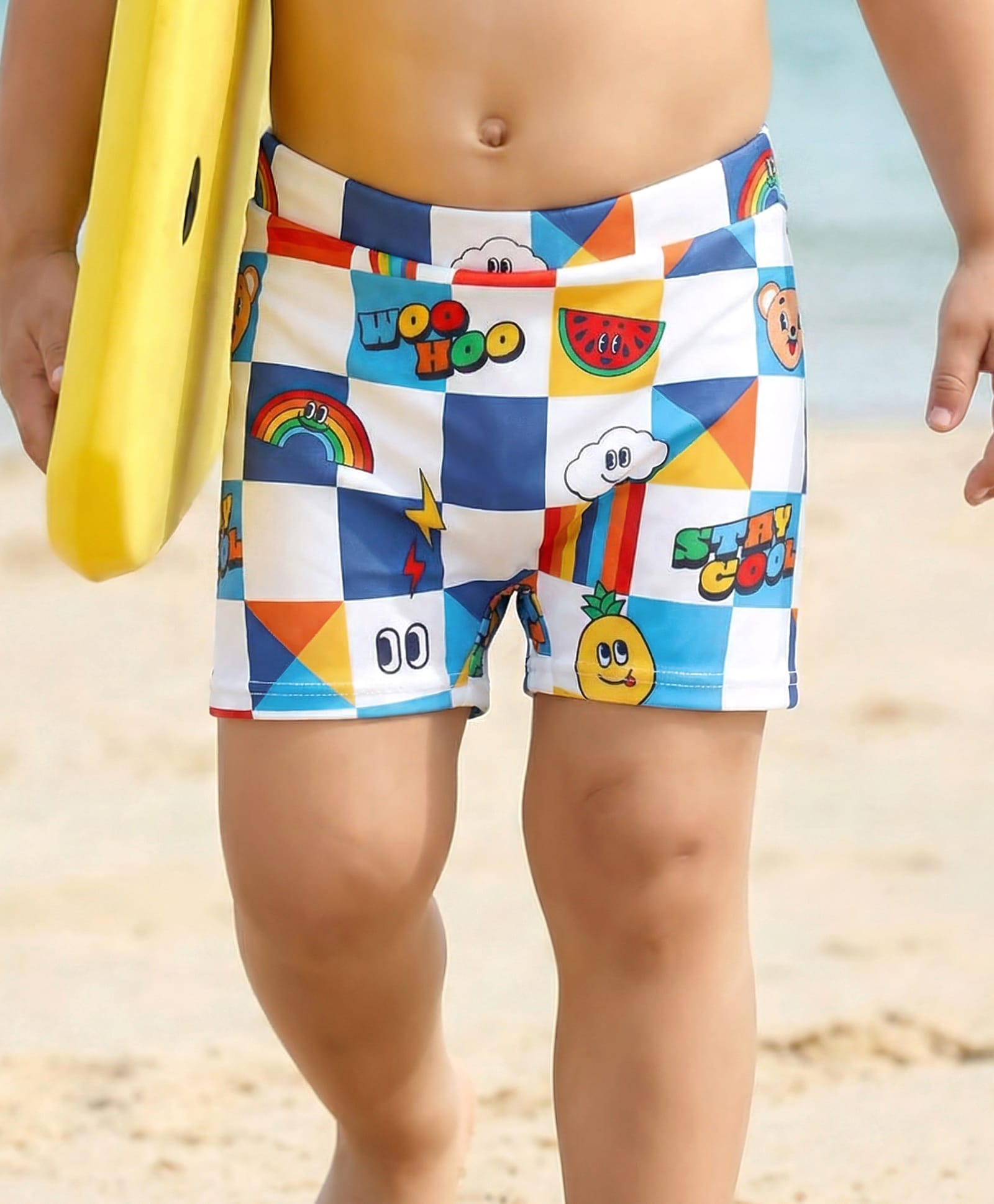 Babyhug Fruit Print Swimming Trunk - Multicolor-image-2