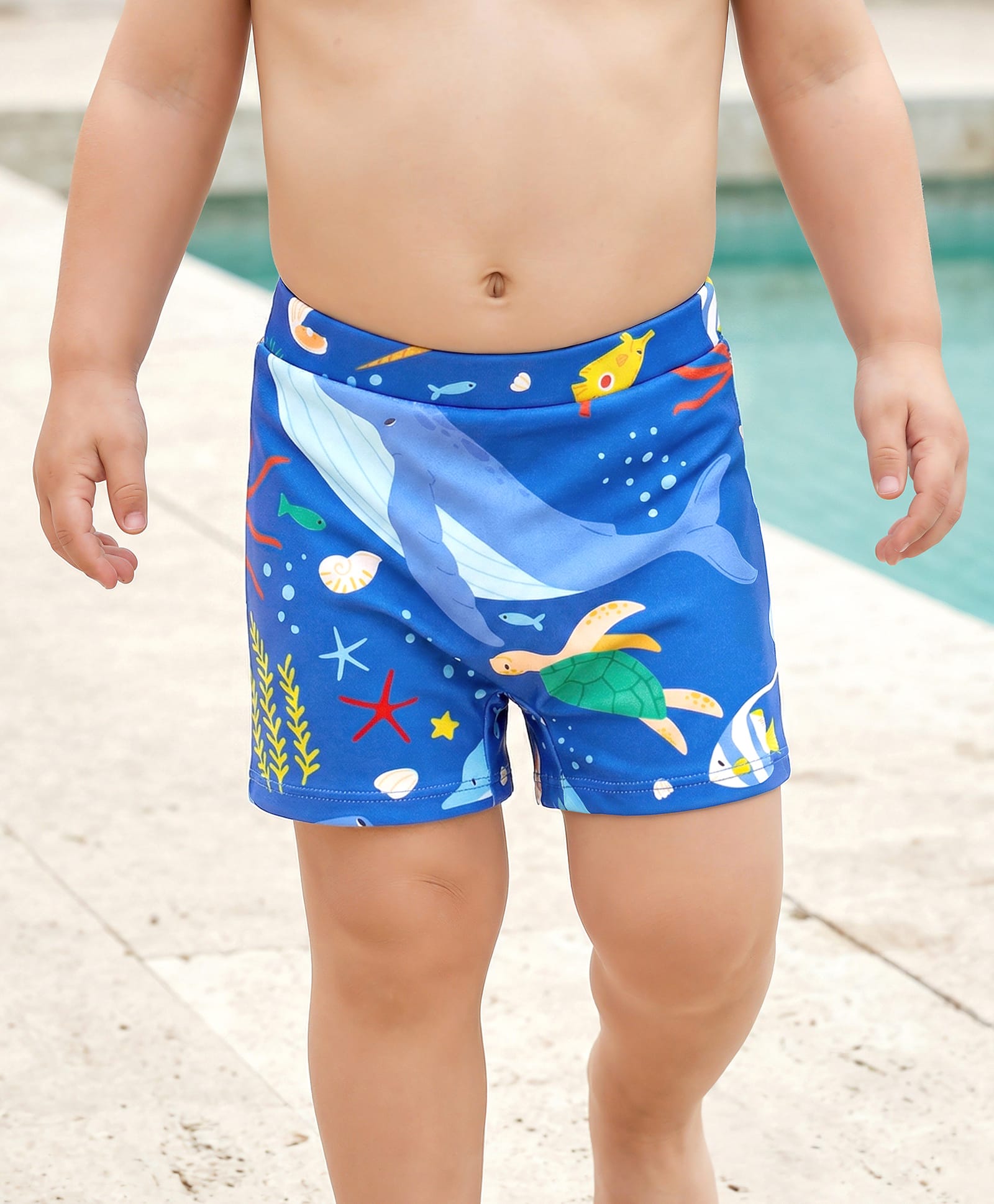 Babyhug Aquatic Animals Print Swimming Trunk - Navy Blue-image-34