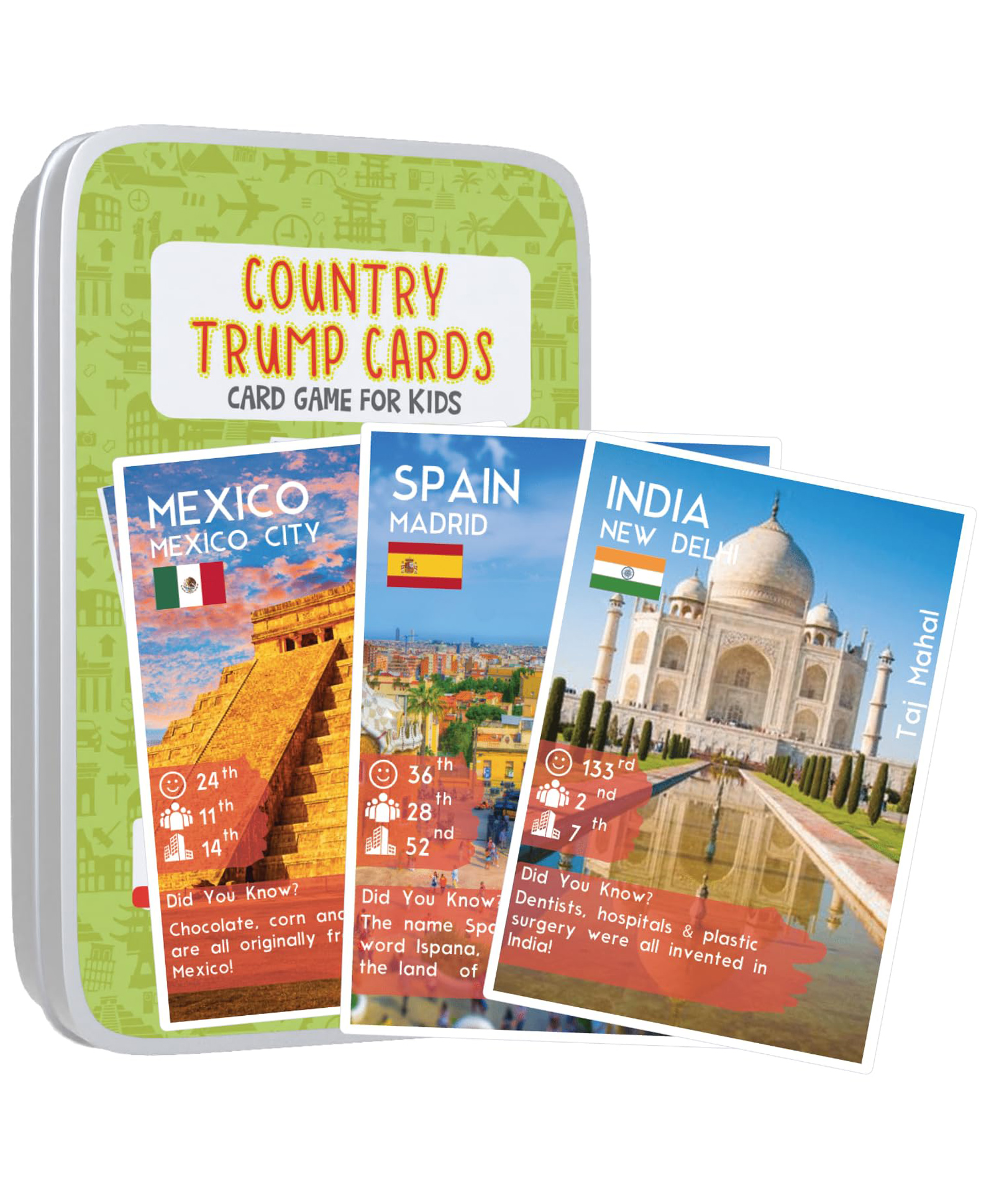 CocoMoco Kids Country Trump Card Game for Kids - Indoor Games for 6, 8+, 10 to 12 Years Boys Girls, Card Game for Kids 7 to 10 Years-image-9