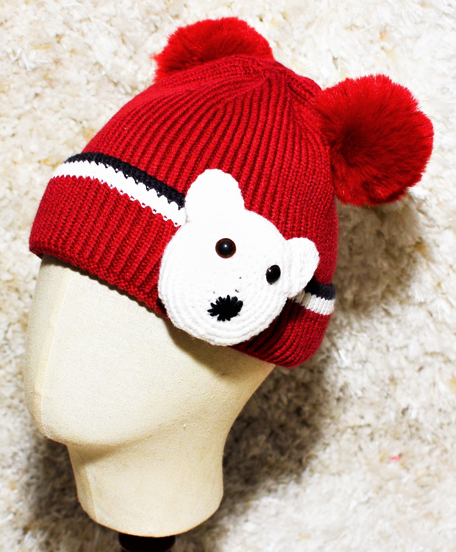 Tipy Tipy Tap Teddy Face Detailed  Cap - Maroon-picture-35