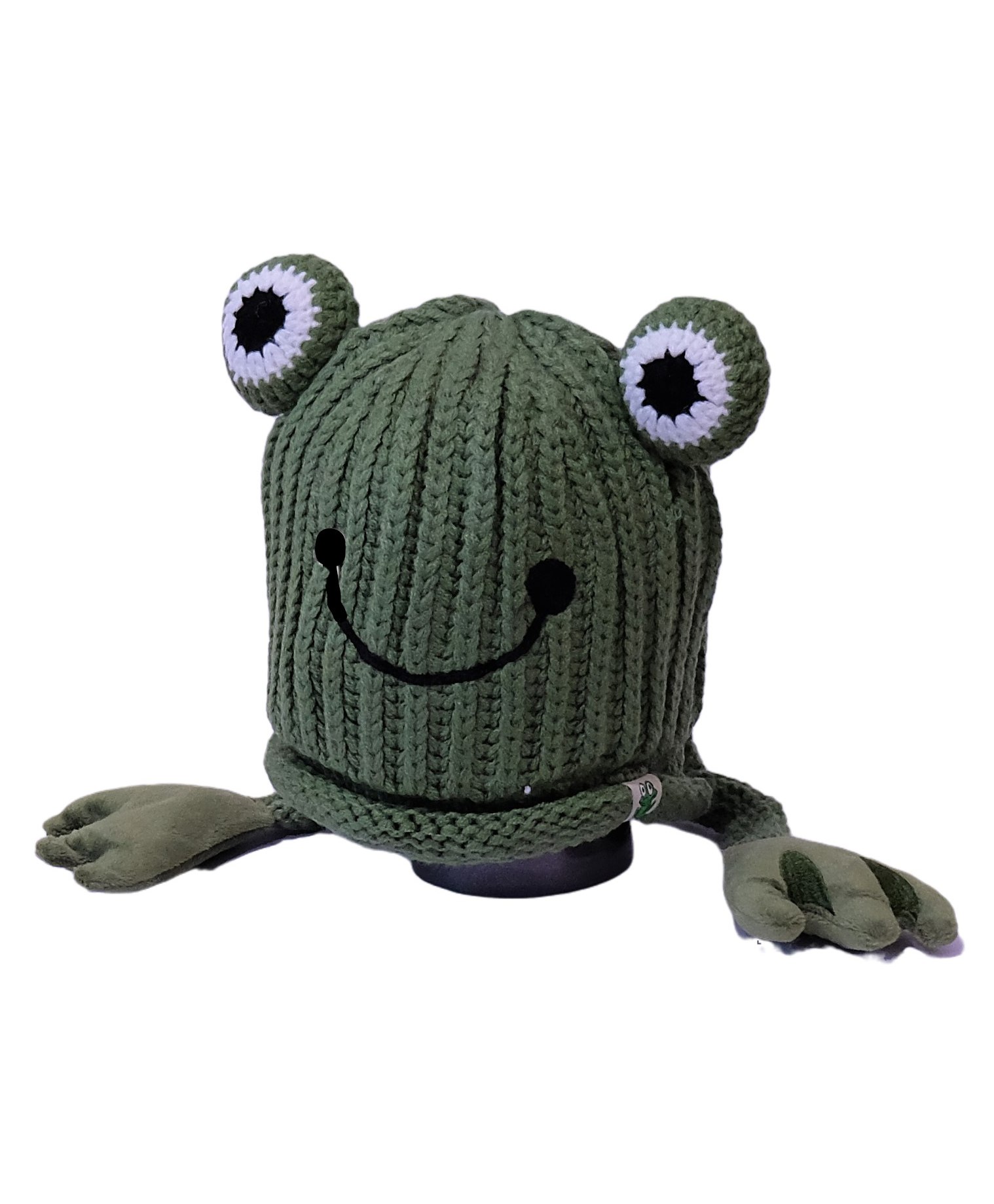 Tipy Tipy Tap Frog Eyes  Detailed Knitted Cap - Green-image-28