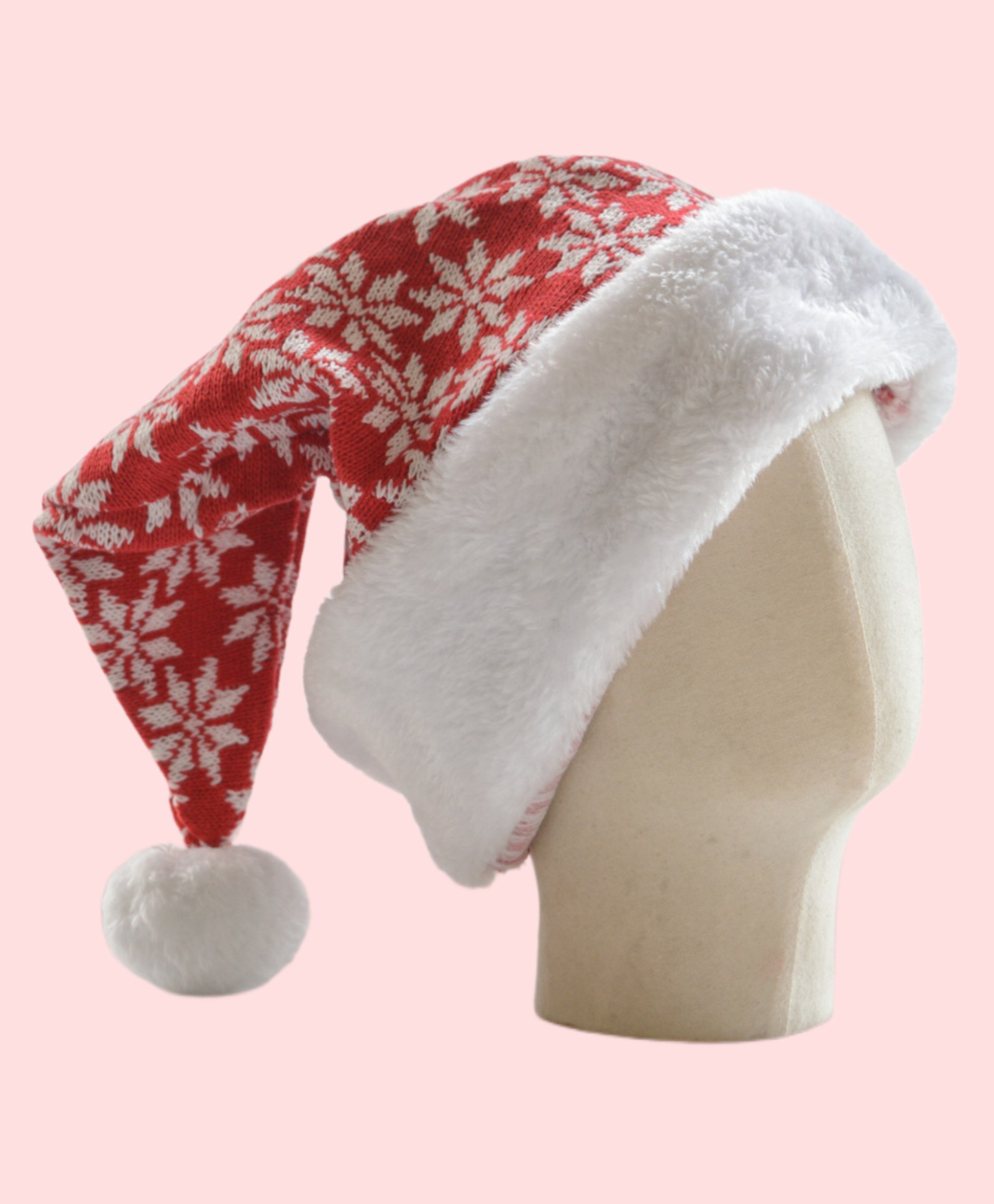 Tipy Tipy Tap Christmas Theme Snowflakes Design Bobble Cap - Red-image-39