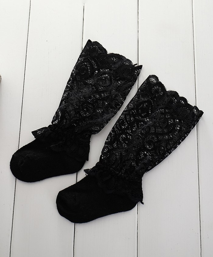 Tipy Tipy Tap Lace Detailed Socks - Black-image-39