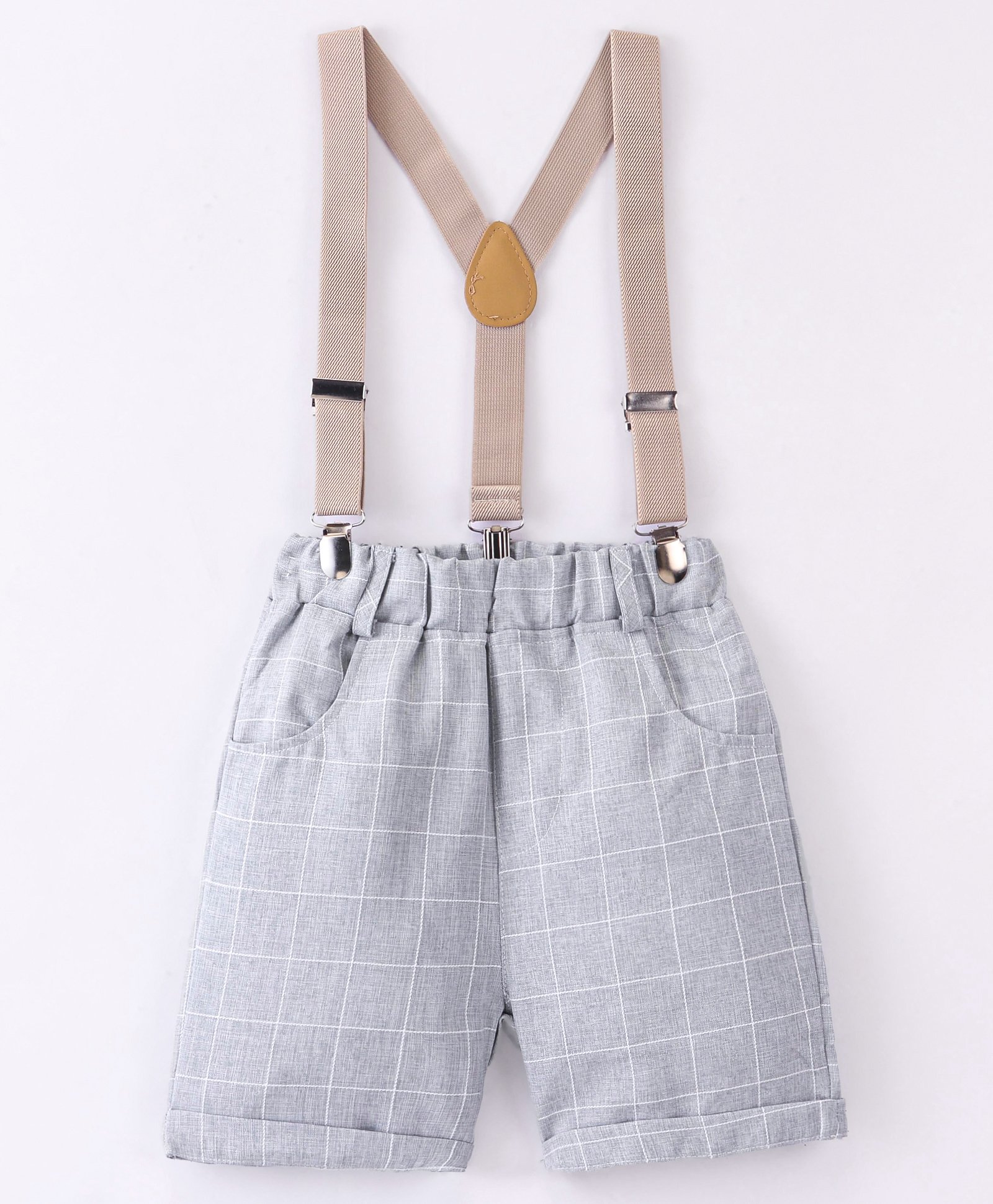 Kookie Kids Shorts with Suspender Solid Colour - Grey-picture-23