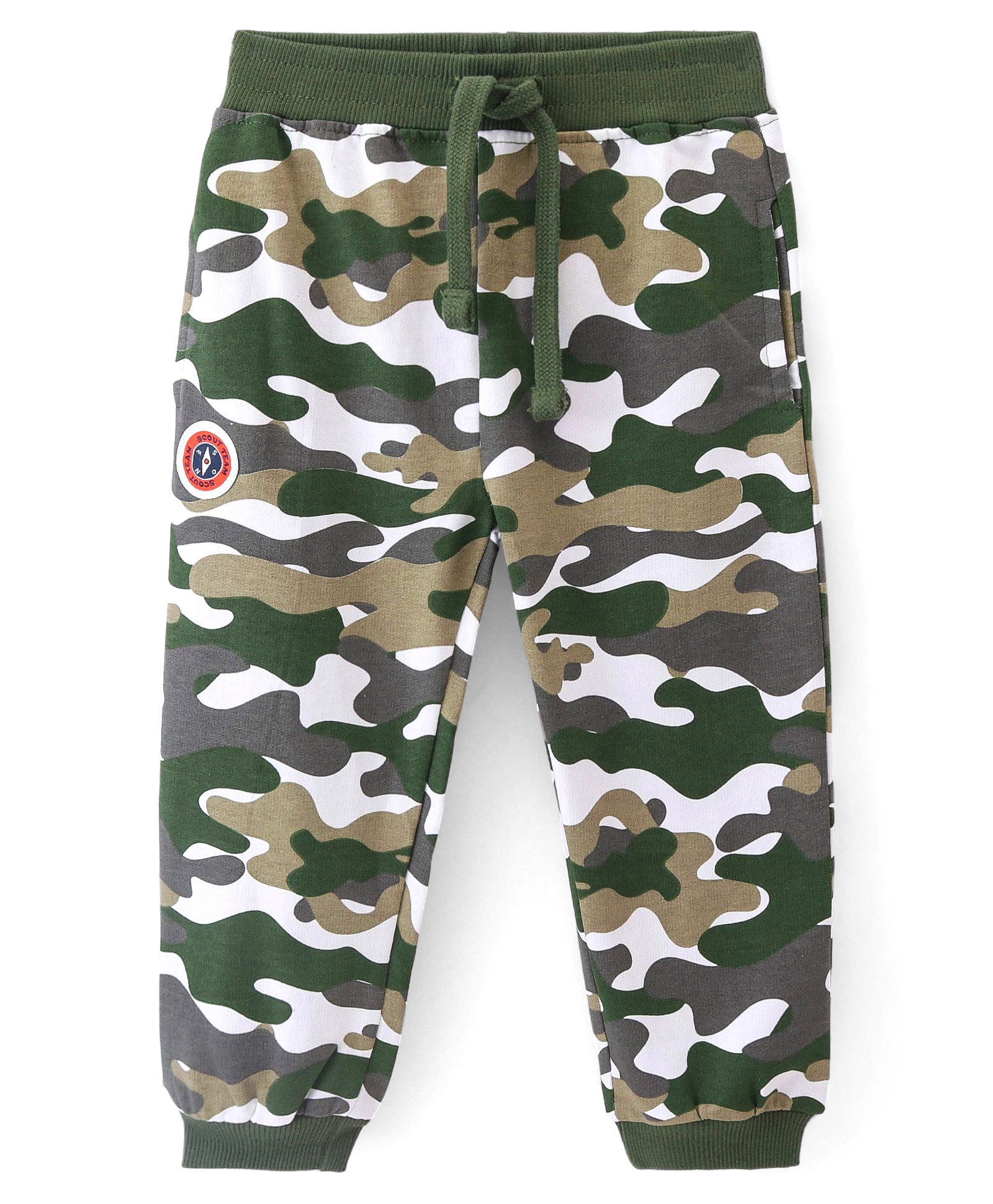 Babyhug Full Length Cotton Looper Lounge and Track Pant Camouflage Print -  Green-picture-11
