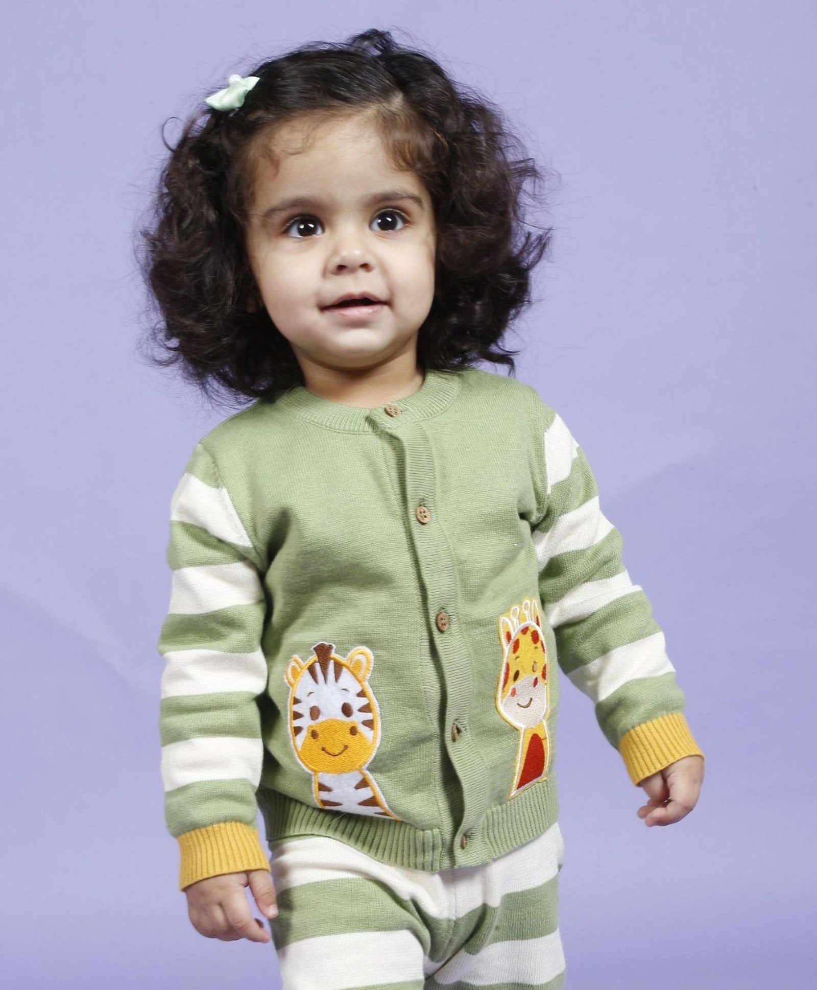 kids of greendeer Greendeer 100% Cotton Full Sleeves Giraffe Patch Detailed Sweater - Pistachio Green-picture-37