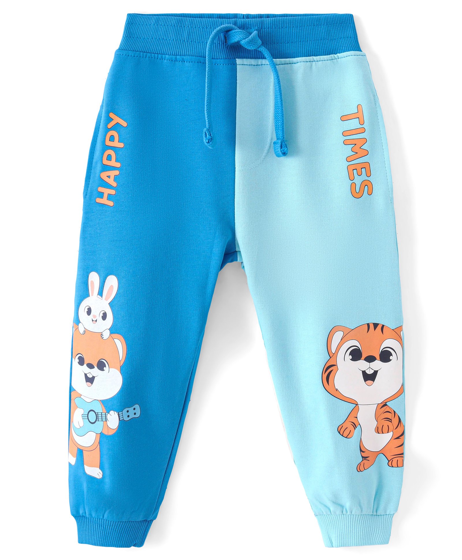 Babyhug Cotton Looper Full Length Lounge and Track Pant Animal Print - Blue-image-29