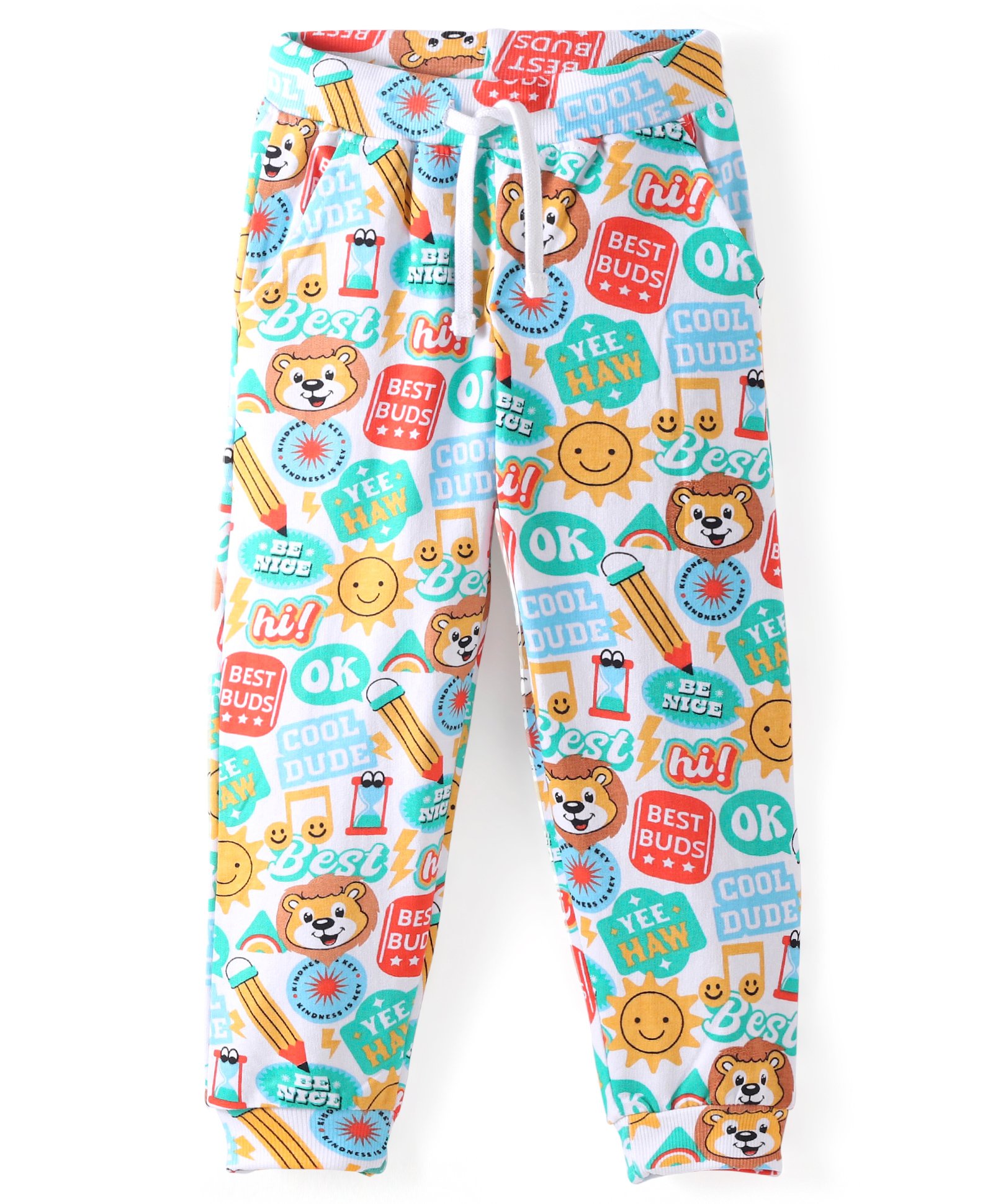 Babyhug Cotton Looper Full Length Lounge and Track Pants Printed - Multicolour-picture-13