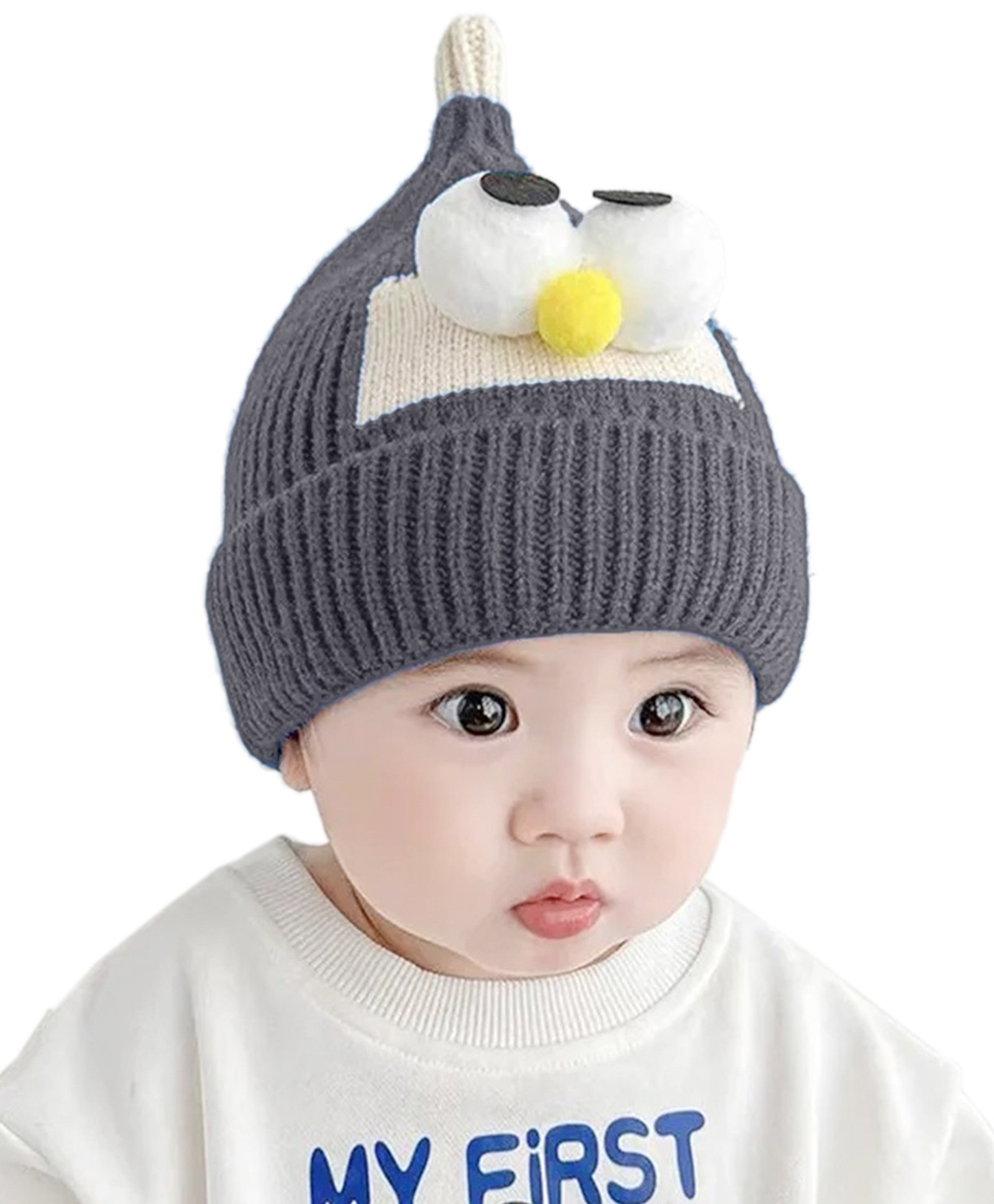 Babymoon Woolen Googly Eyes WinterCap - Grey-image-45