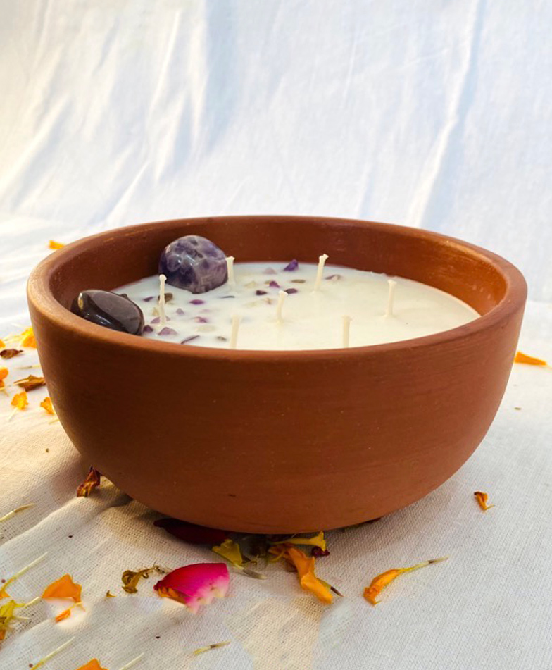 Pravaah India Nalika Indoor Outdoor Candles 5 wick - Citronella and Peppermint Peppermint-image-34