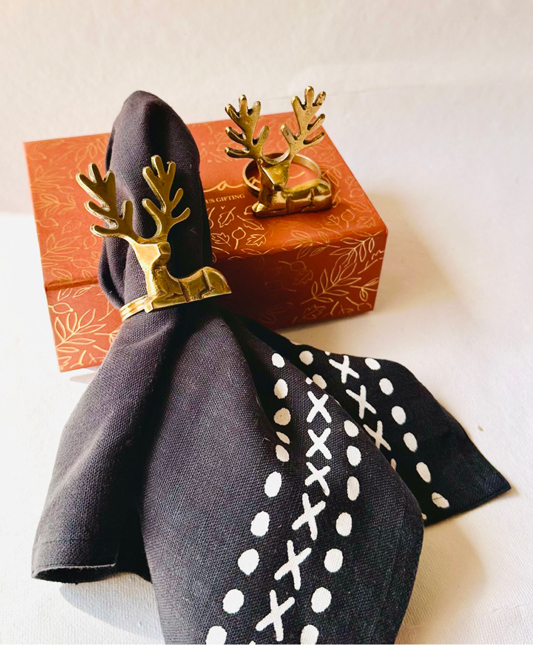 Pravaah India Kasturi Napkin Rings - Deer Set of 4-image-29