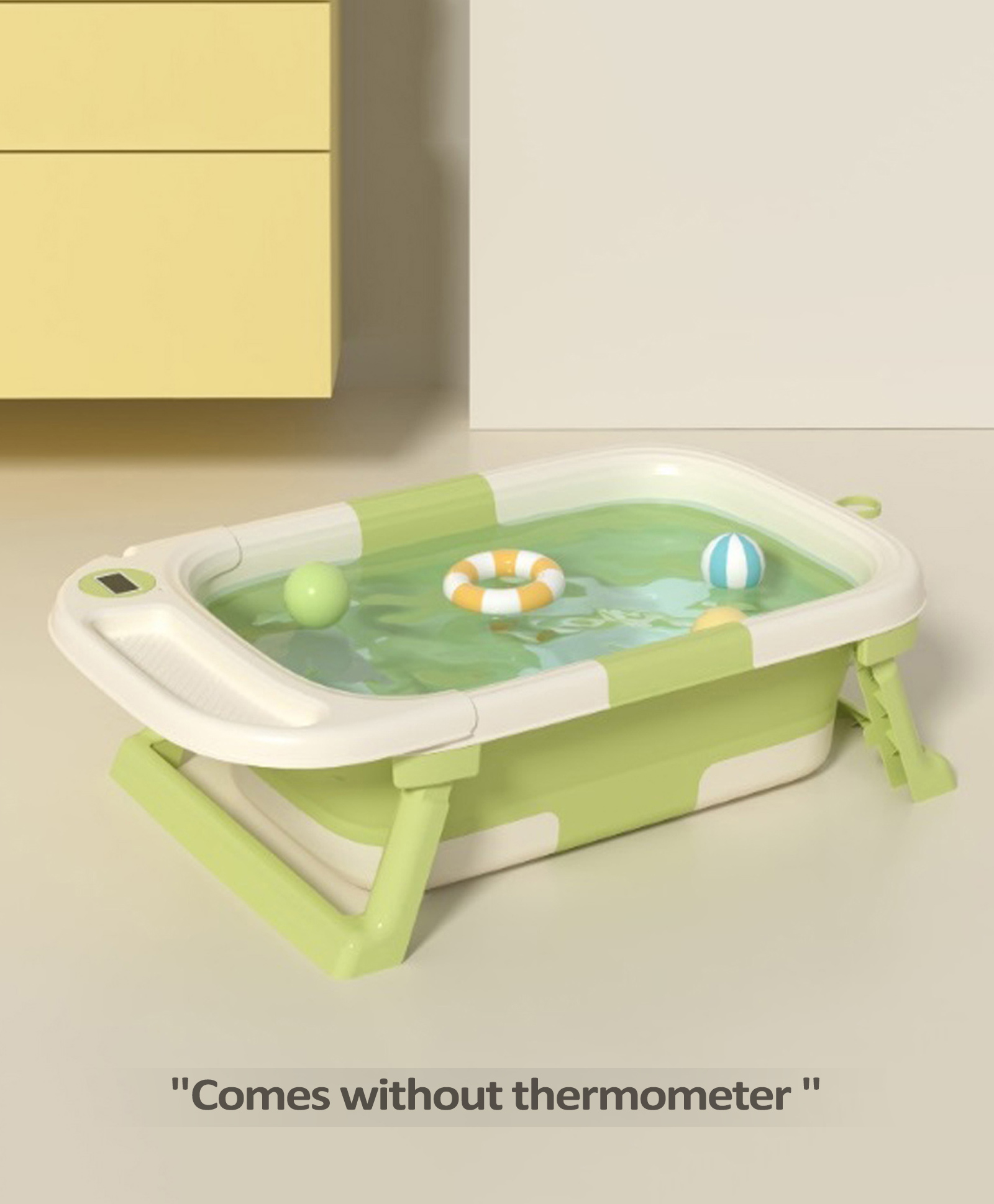 fab n funky Foldable Baby Bath Tub with Temparature Sensor - Green-picture-15