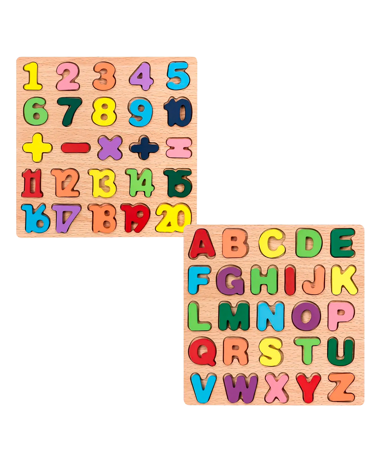 WISHKEY Wooden 3D Capital Alphabets and Number Board Puzzle Toy, Educational Toy Puzzles for Early Learning, Non-Toxic, Colorful Toy, Montessori Toy for Pre-Schooler Kids, Multicolor (Pack of 2)-picture-12