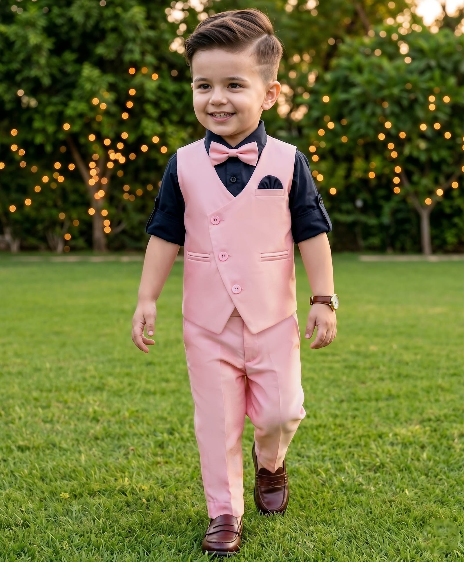 robo fry Robo Full Sleeves Fry Solid Colour  3 Pieces Party Suit - Peach-picture-13