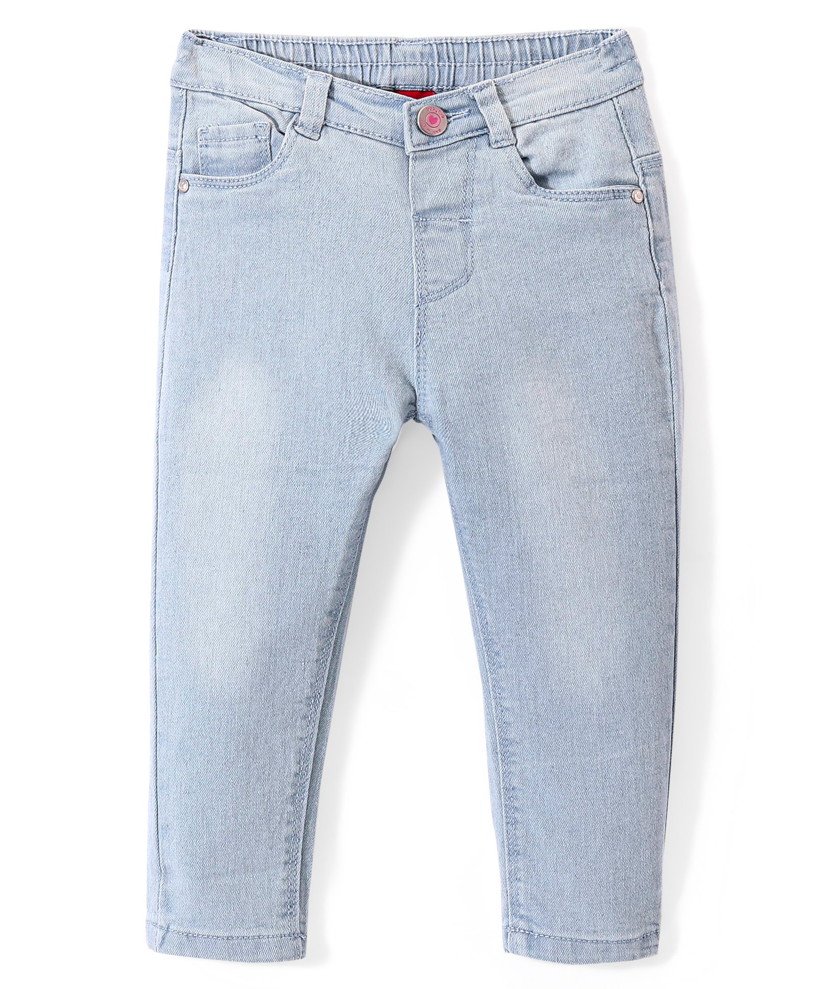 Babyhug Denim Full Length with Stretch Washed Jeans - Light Blue-picture-14