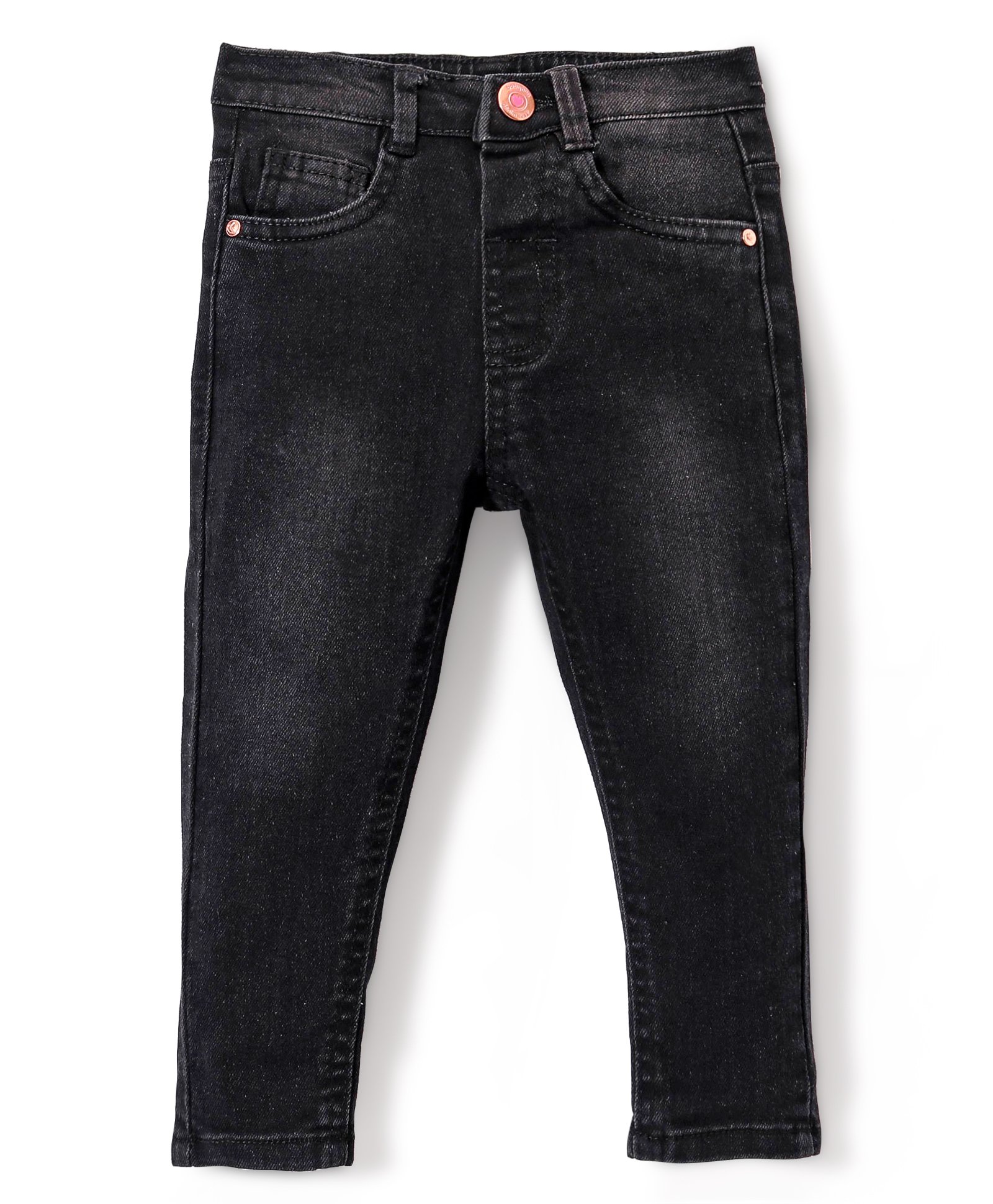 Babyhug Denim Full Length with Stretch Washed Jeans - Black-picture-15