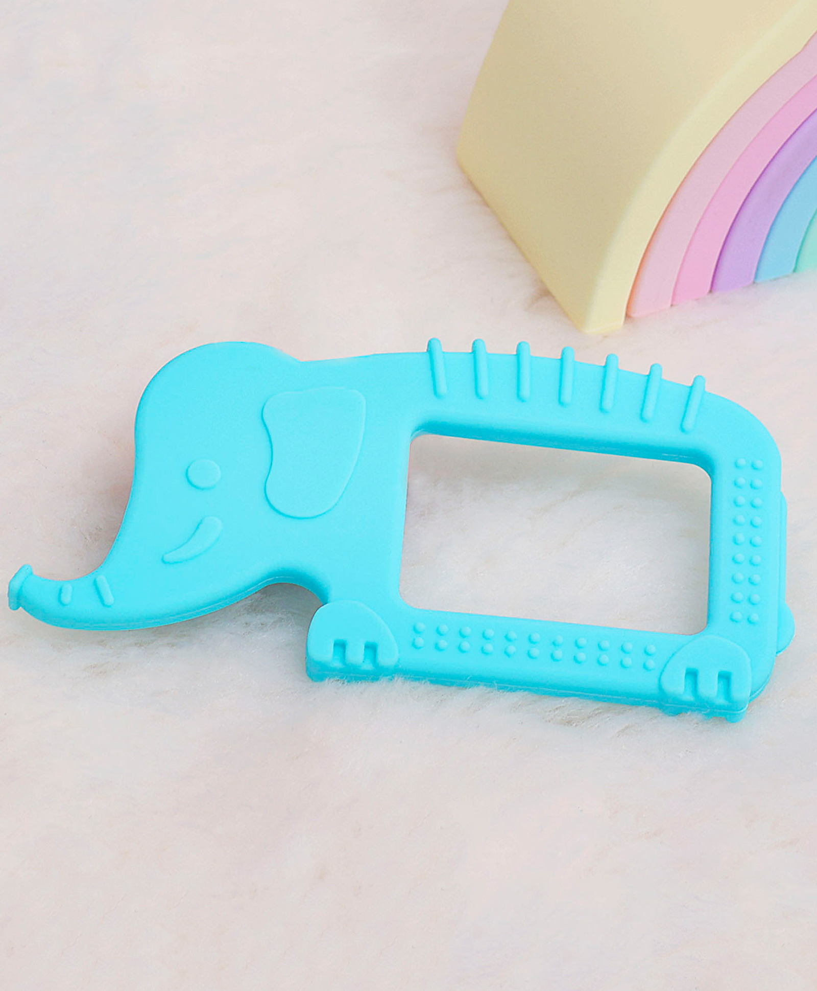 R for Rabbit Silicone Teether Elephant Shape - Blue-image-25