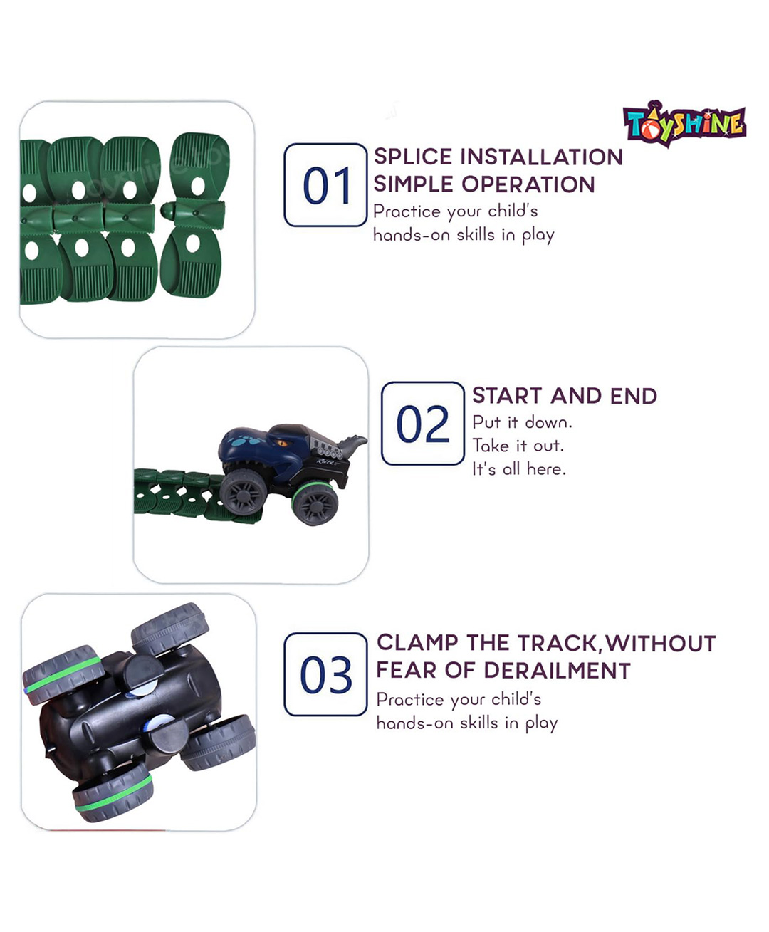 Toyshine Race Track Toy Set Educational Twisted Flexible Tracks 112 Pcs with Electric Piho Design Car Toys for Kids-image-45