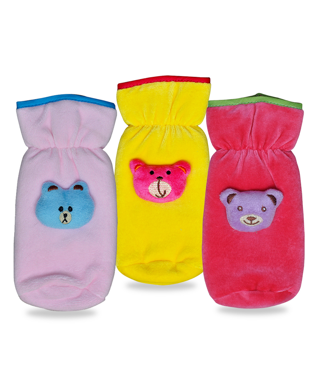 Chinmay Kids Baby Feeding and Nursing Bottle Cover Attractive Cartoon Pack Of 3 (Purple, Yellow, Pink)-image-11