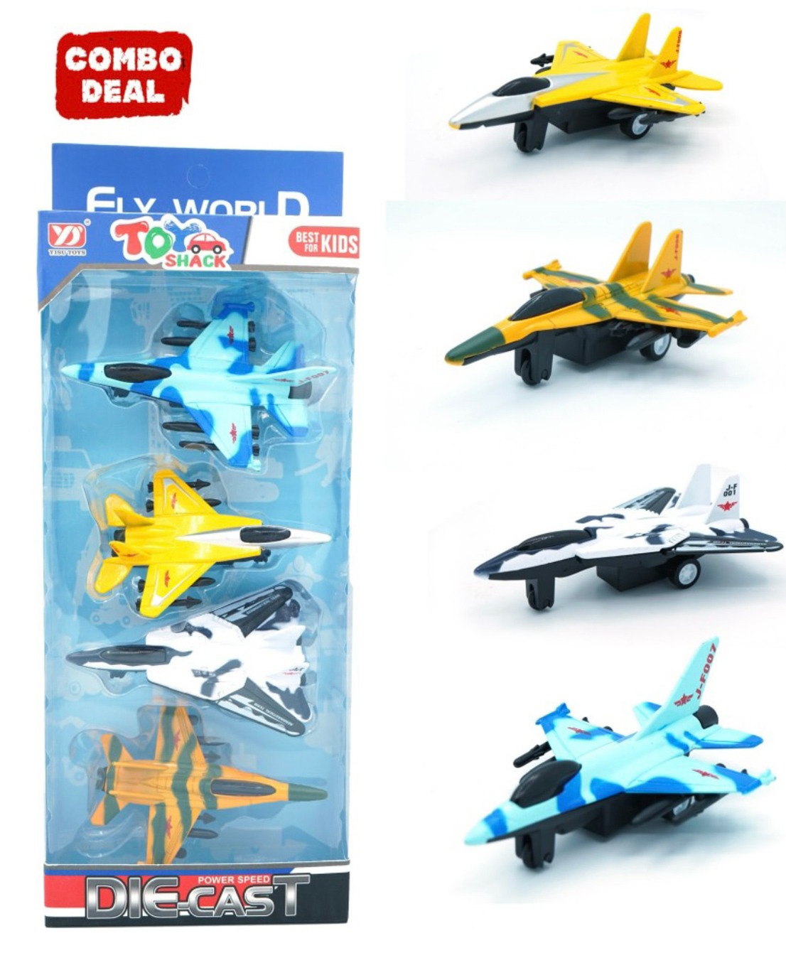 ARCADE TOYS Mini Die-cast Press N Go Fighter Jet Toy for Kids(Pack of 4) - Colour may vary-picture-30