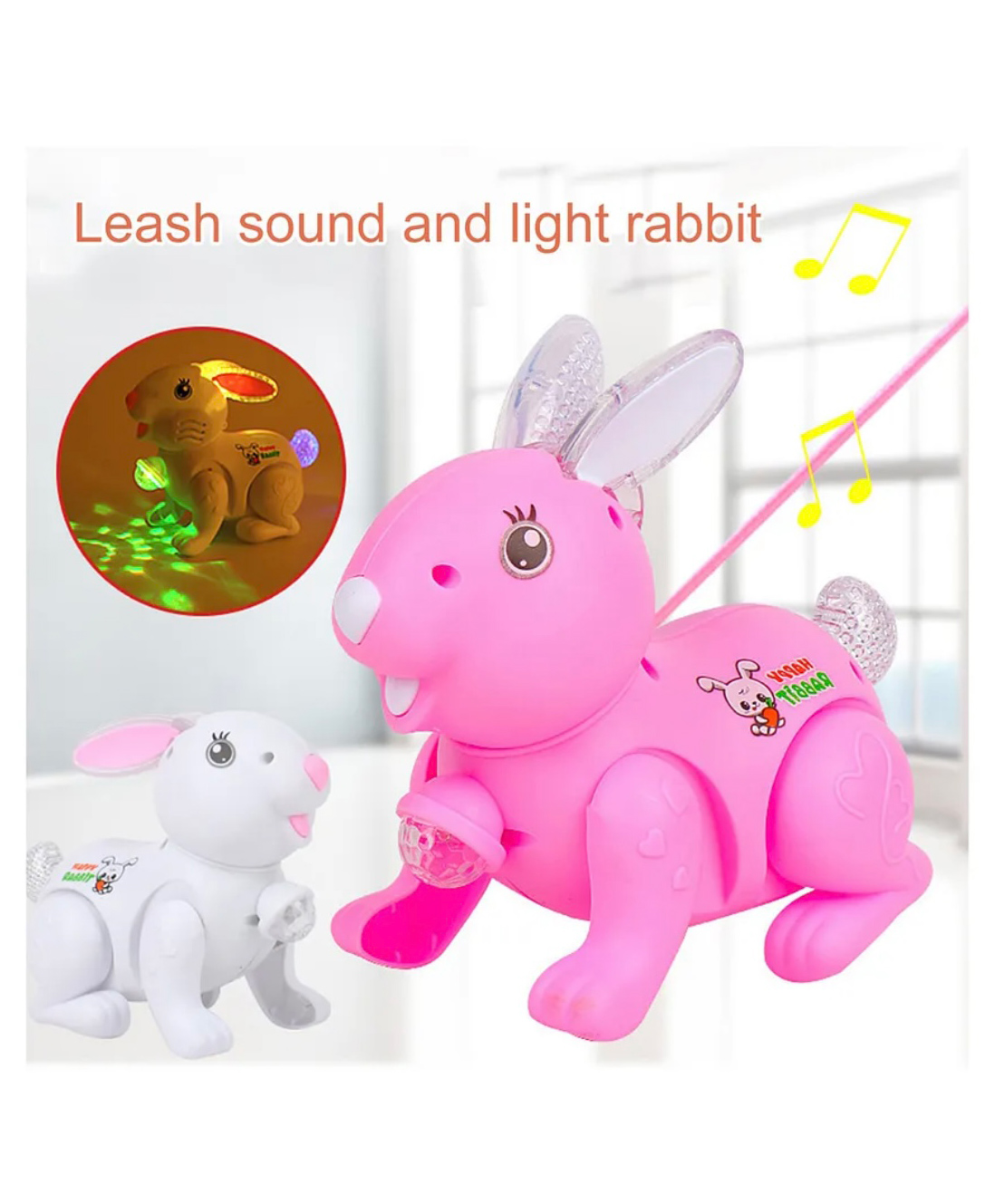 ARCADE TOYS Happy Rabbit Musical Toy with 3D Light & Music for Kids - Colour may vary-picture-44