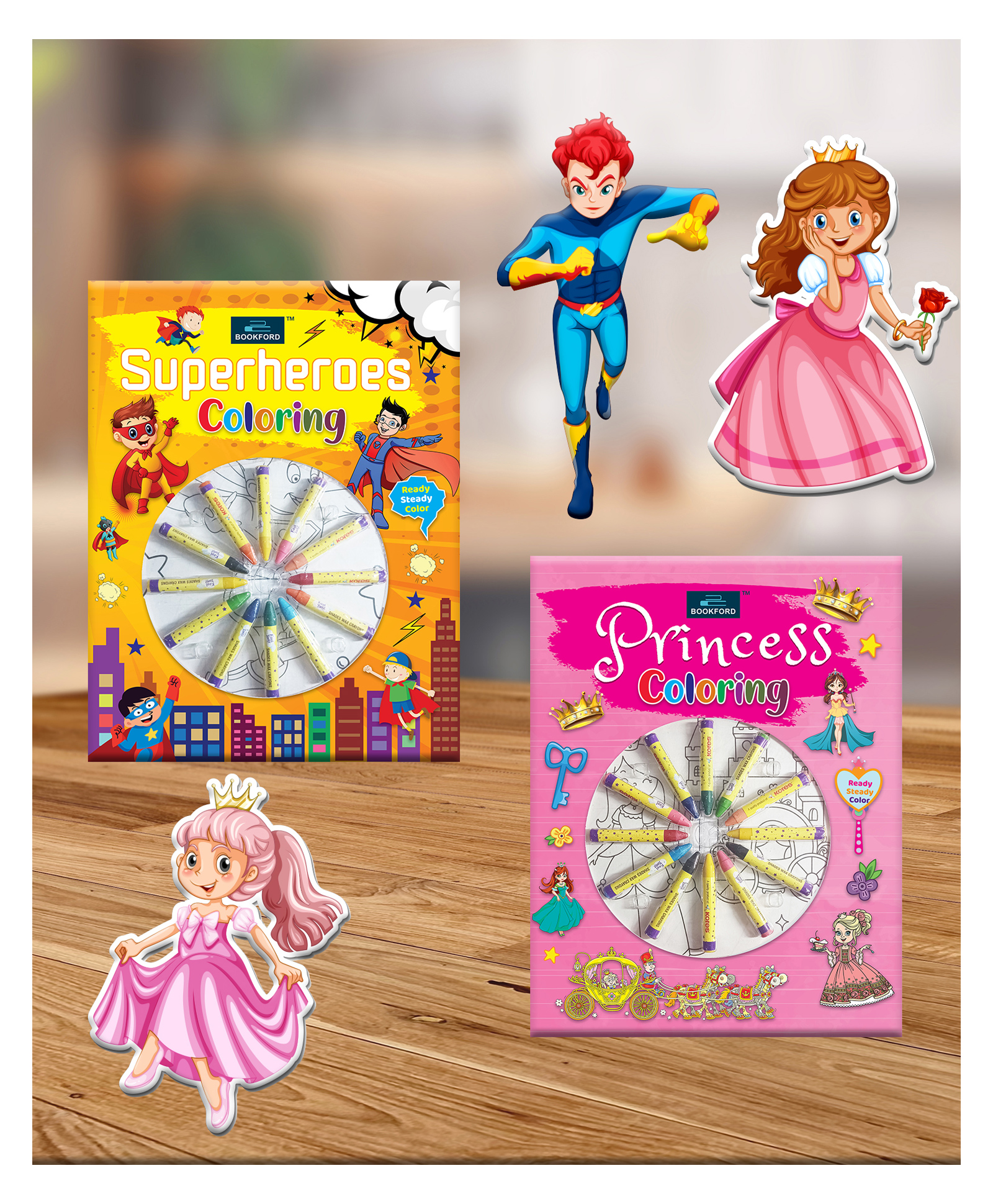 Superheroes And Princess Coloring Book for kids (Set Of 2)-image-13
