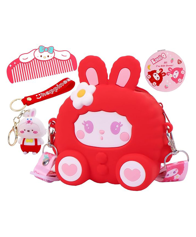 Toyshine Soft Touch Girls Mini Hanging Cute Children Side Bags with Strap, Keyring for 4 8 Years Baby Girl Boy Birthday Gift Present-image-19