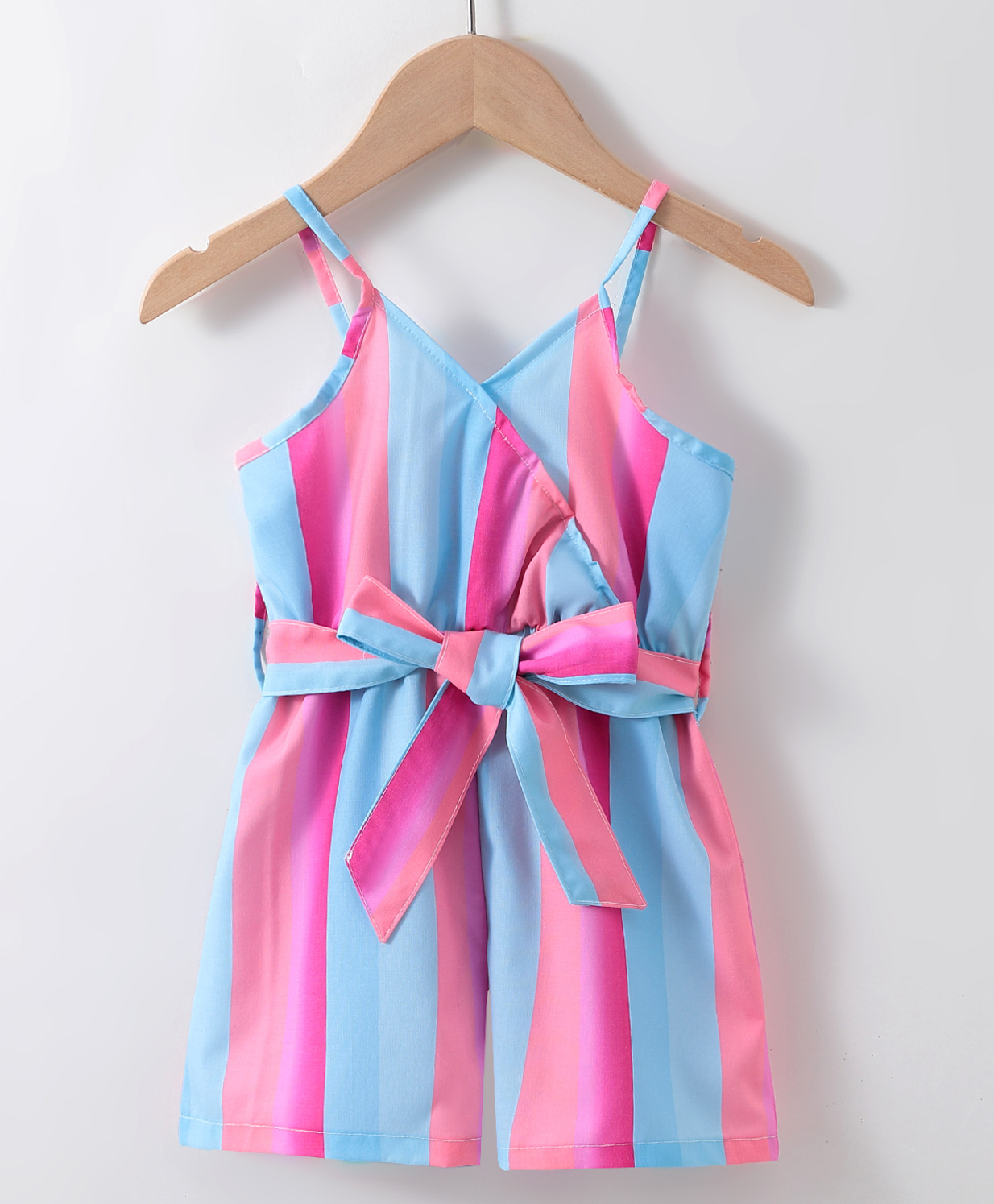 Kookie Kids Singlet Sleeves Jumpsuit With Tie Knot Detailing - Pink & Blue-picture-22