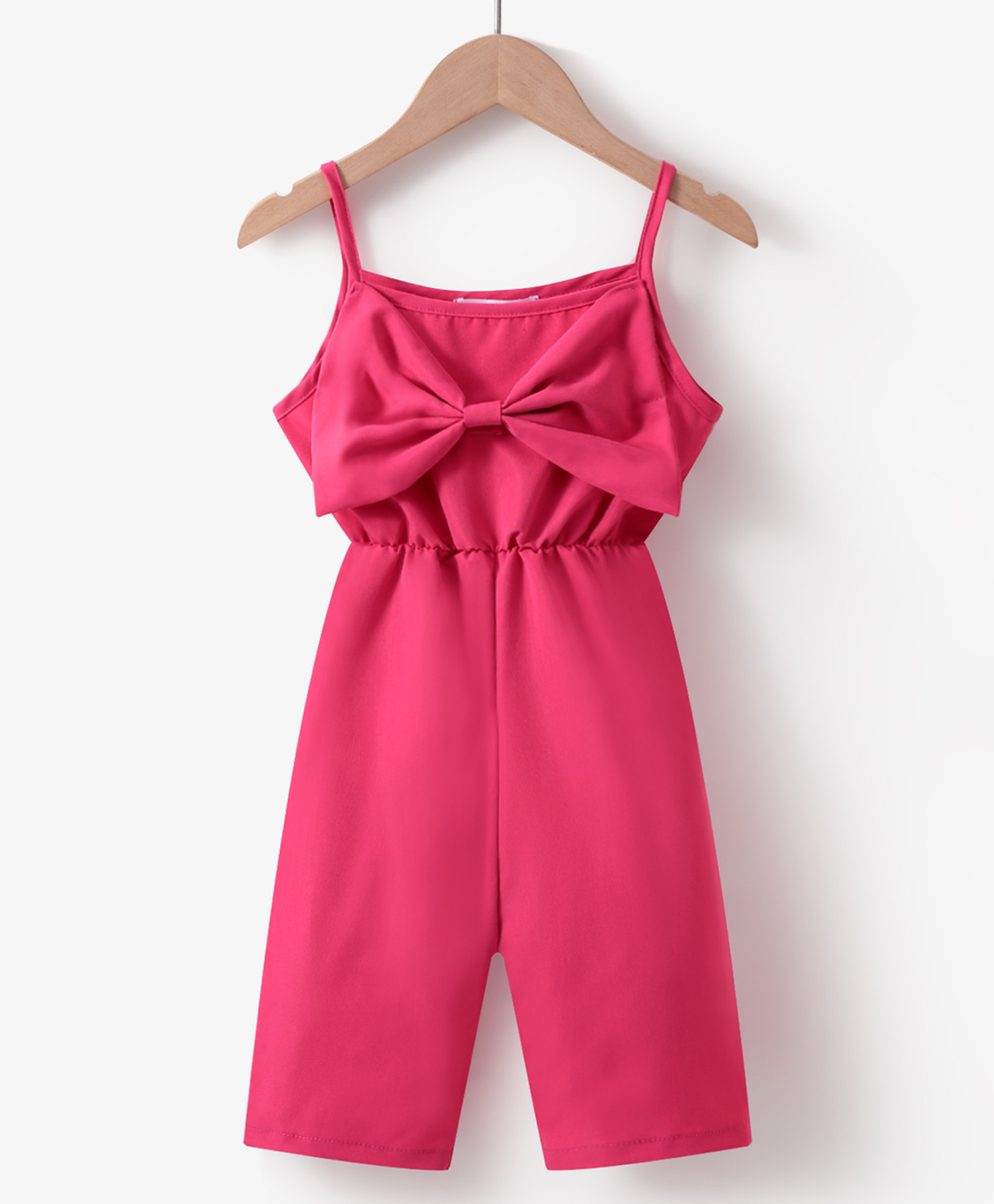 Kookie Kids Sleeveless Jumpsuit With Bow Applique - Fuchsia-image-13