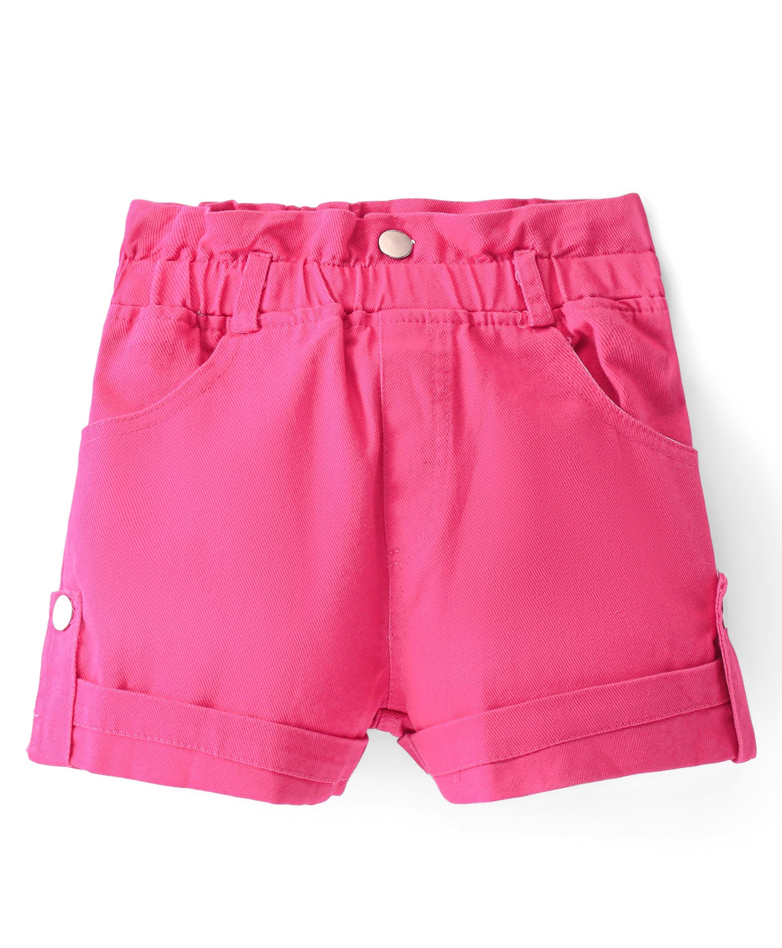 Kookie Kids Mid Thigh Length Solid Shorts with Pockets - Red-picture-15