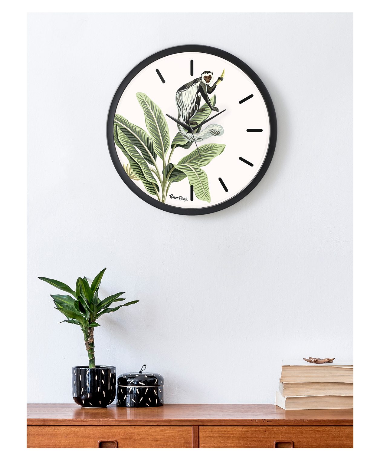 Green Girgit Monkey Menace Multicolor Wall Clock-picture-37