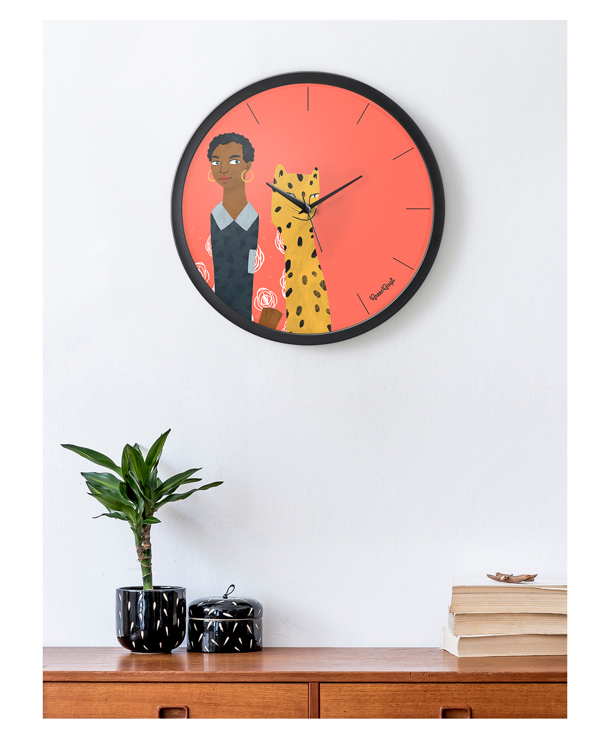 Green Girgit Leopard Adventure Multicolor Wall Clock-picture-39