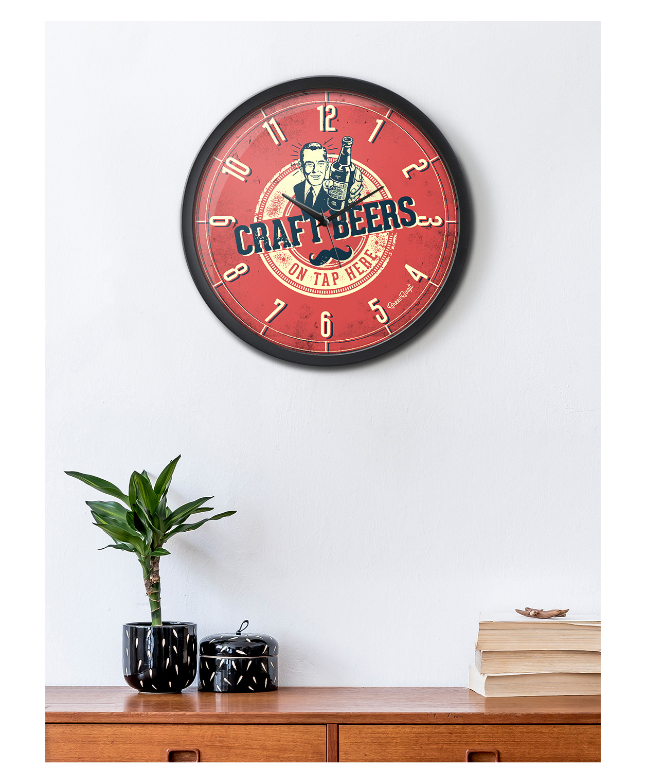 Green Girgit Craft Beer Multicolor Analog Wall Clock-picture-27
