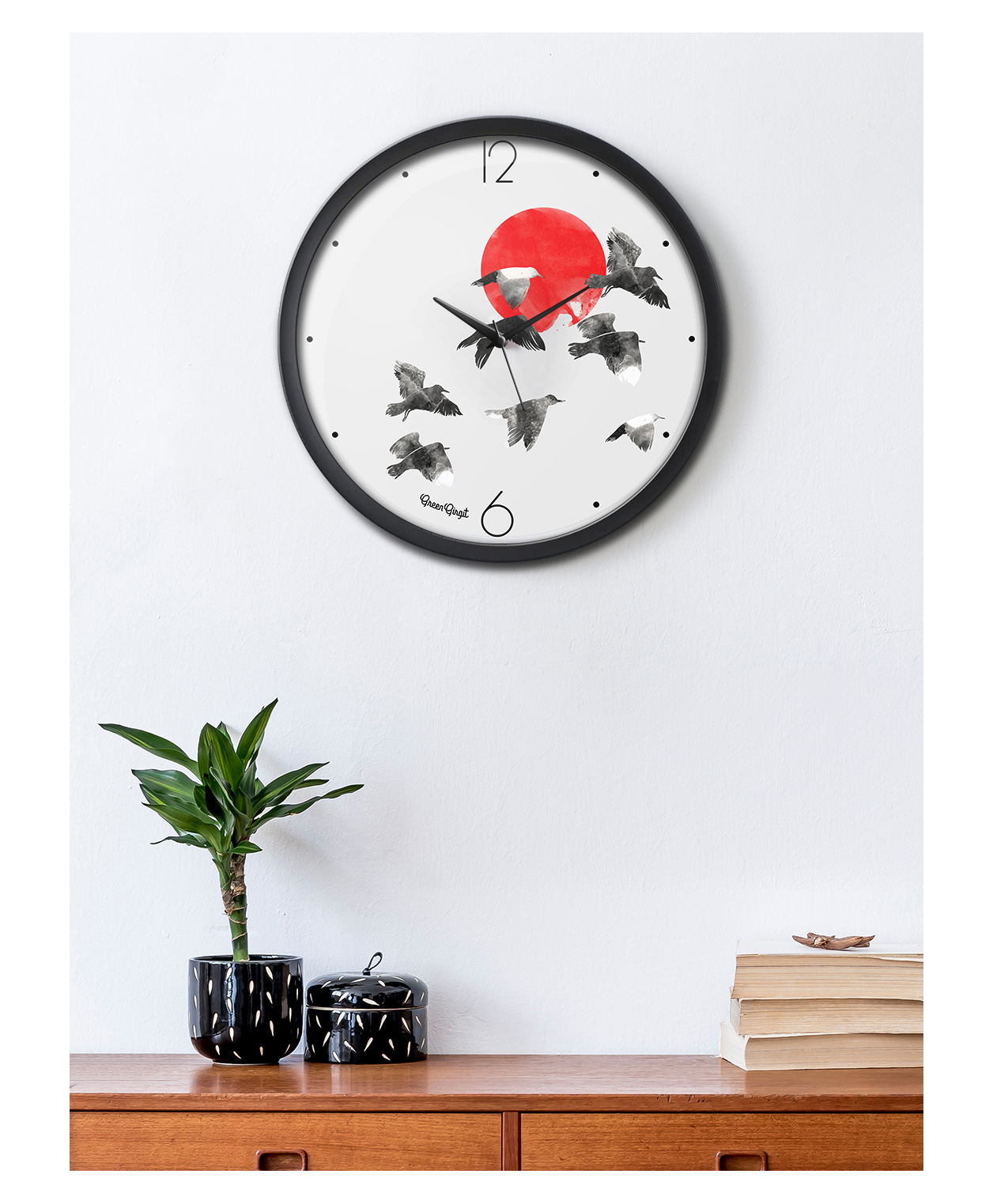 Green Girgit Flying Birds Multicolor Analog Wall Clock-picture-29