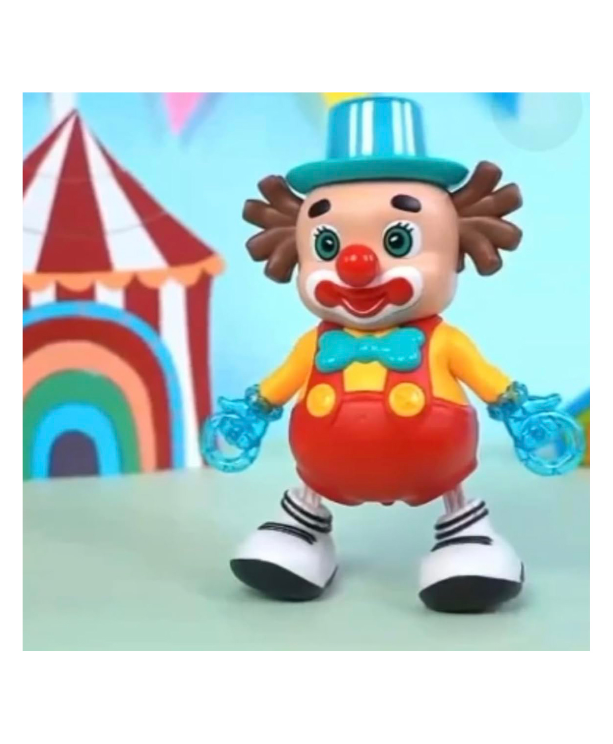 AKN TOYS Cute Funny-Face Dancing Clown Joker Toy with Music Flashing Lights and Real Dancing Action(COLOR N DESIGN MAY VARY)-picture-16