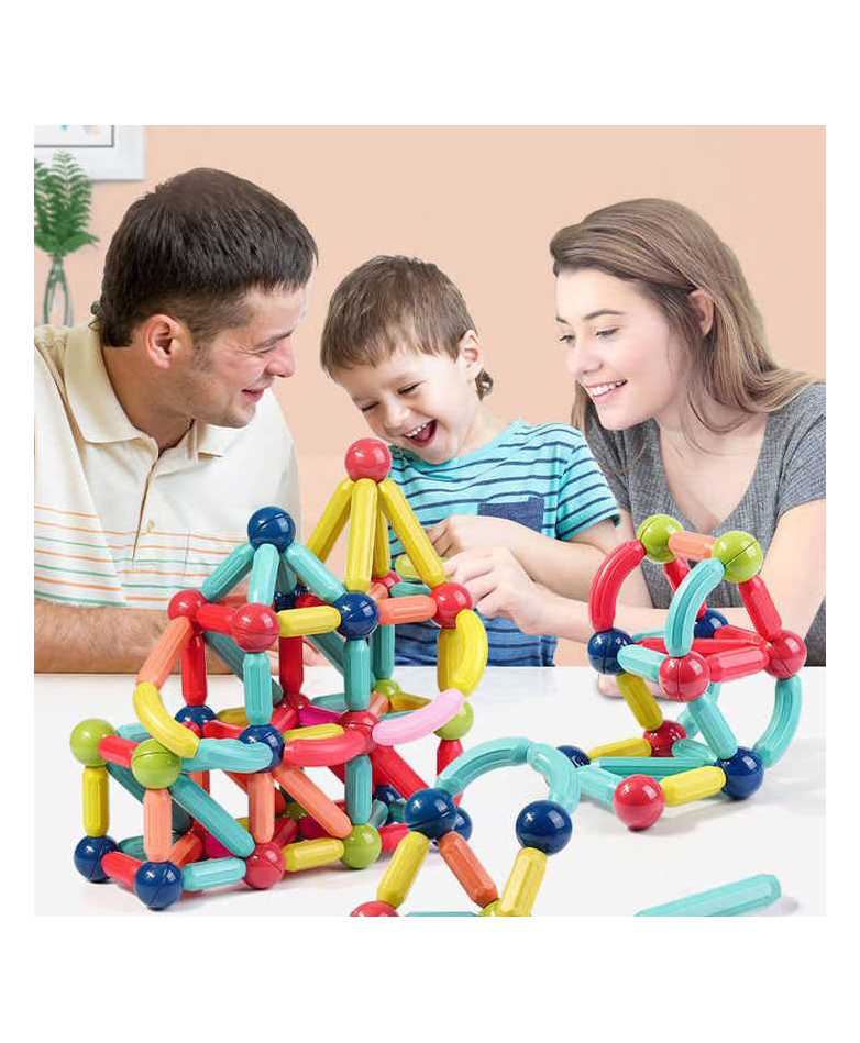 AKN TOYS New Trending Powerful Magnetic Sticks Building Blocks for Kids Magnetic Sticks Toys for Kids Educational Stem Learning Magnet Stick with Magnetic Balls (42 Pcs)(COLOR N DESIGN MAY VARY)-picture-47