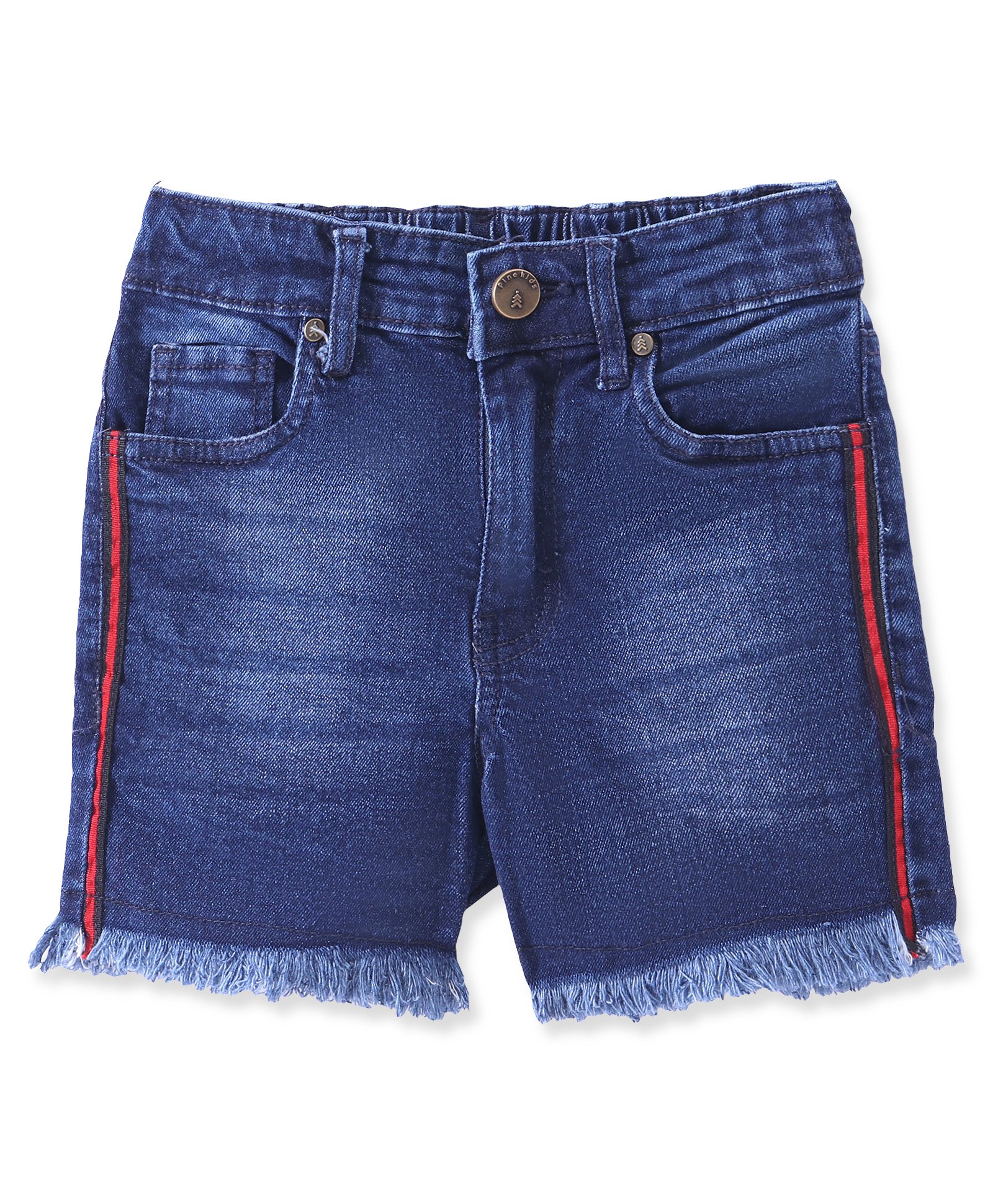 Pine Kids Mid Thigh Length Denim Washed Shorts - Blue-image-19