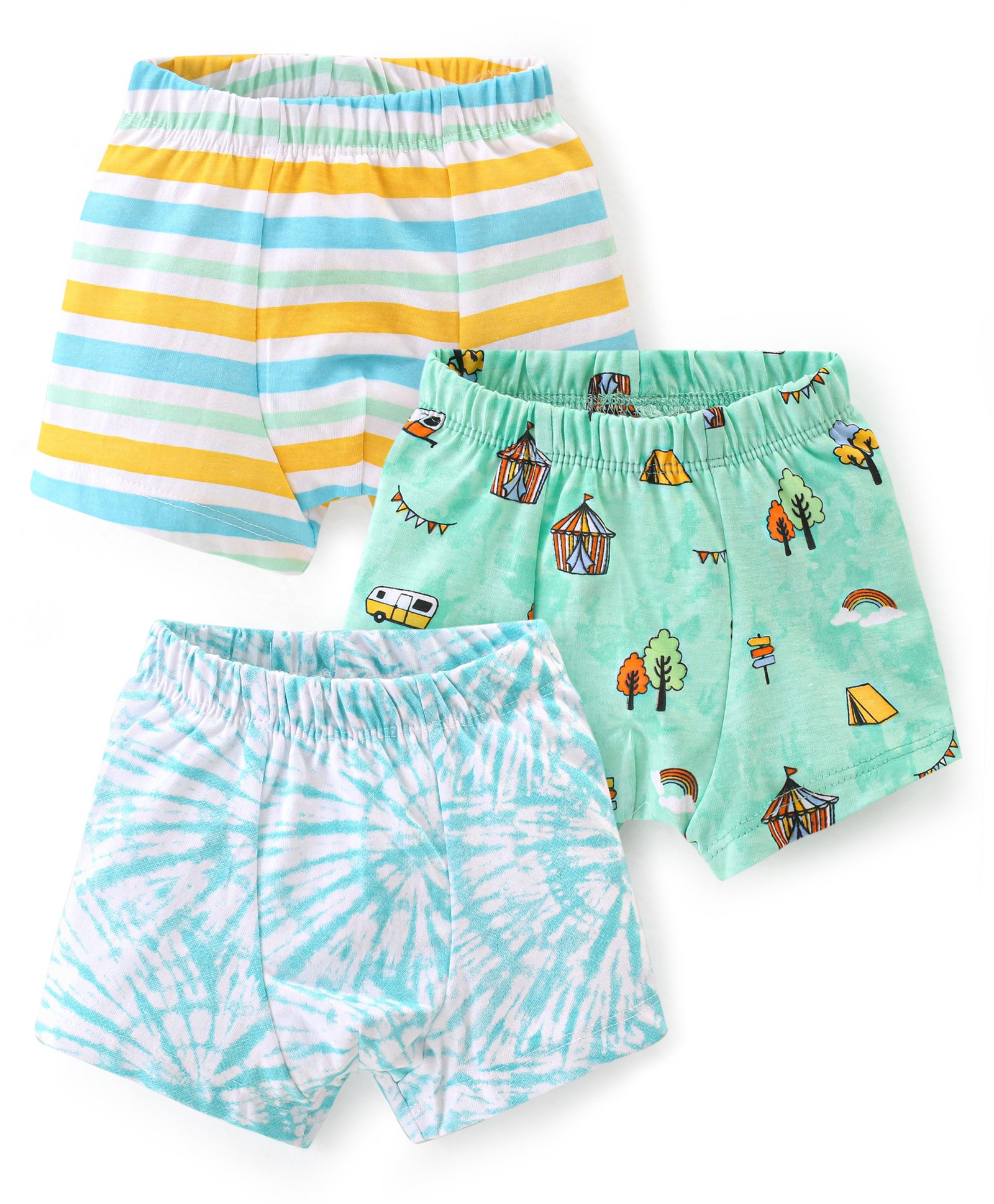 Babyhug 100% Cotton Knit Striped Trunk Pack of 3 - Multicolor-image-44