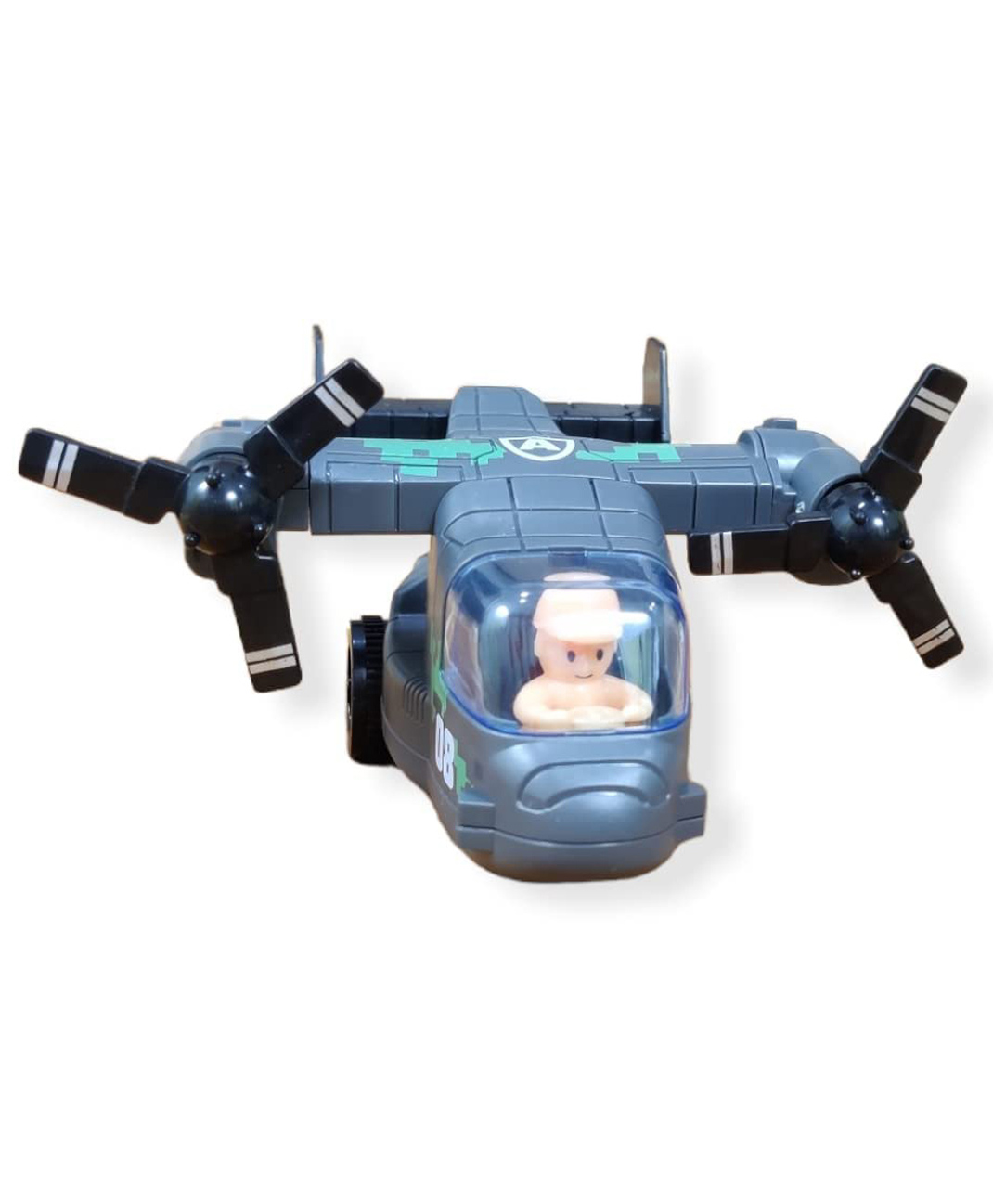 AKN TOYS Military Osprey Transport Simulation Model Helicopter Push and Go Durable Scale Friction Powered Swat Chopper Pretend Play V-22 Airplane Toy ( Color May Vary)-image-14