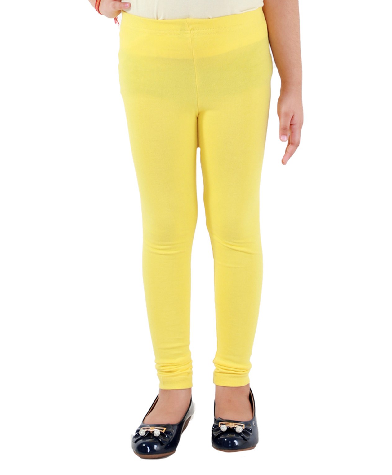 Kids Cave Cotton Jersey Solid Leggings - Yellow-image-46