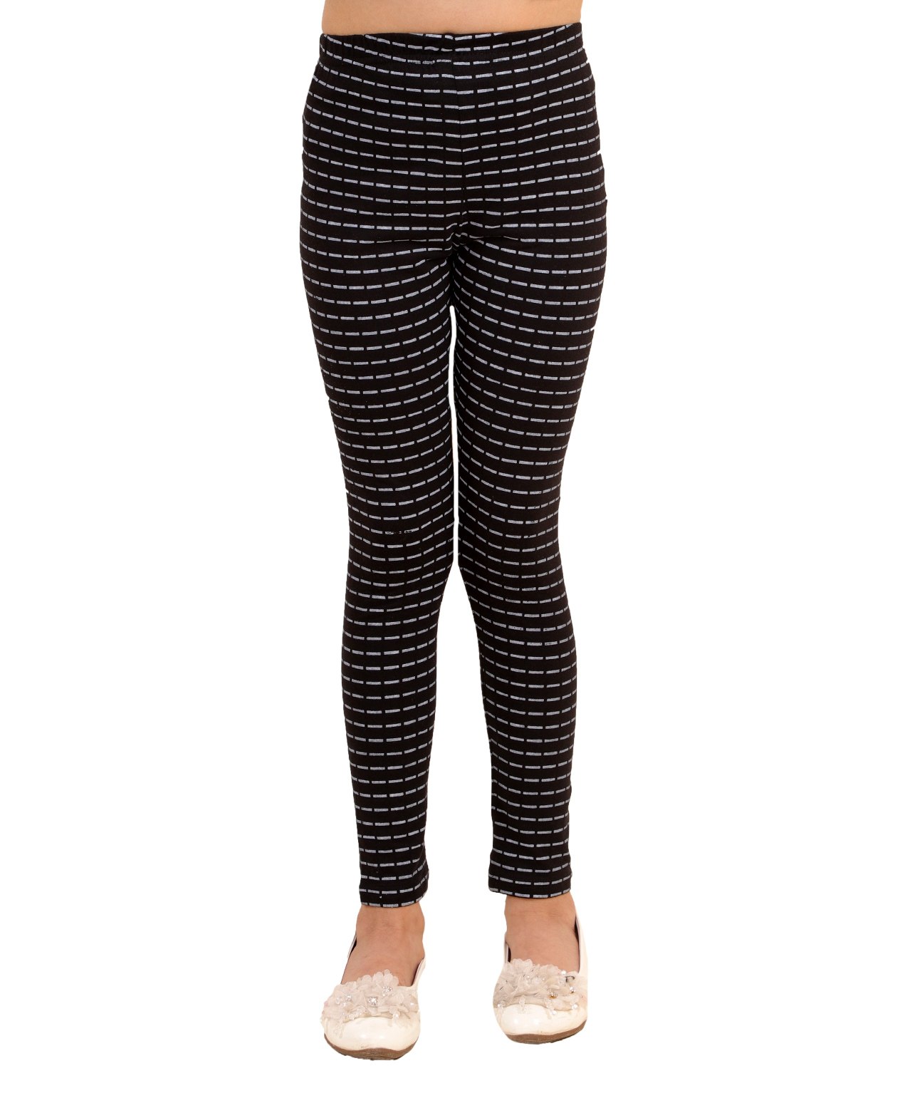 Kids Cave Cotton Jersey Abstract Line Printed Leggings - Black-image-44