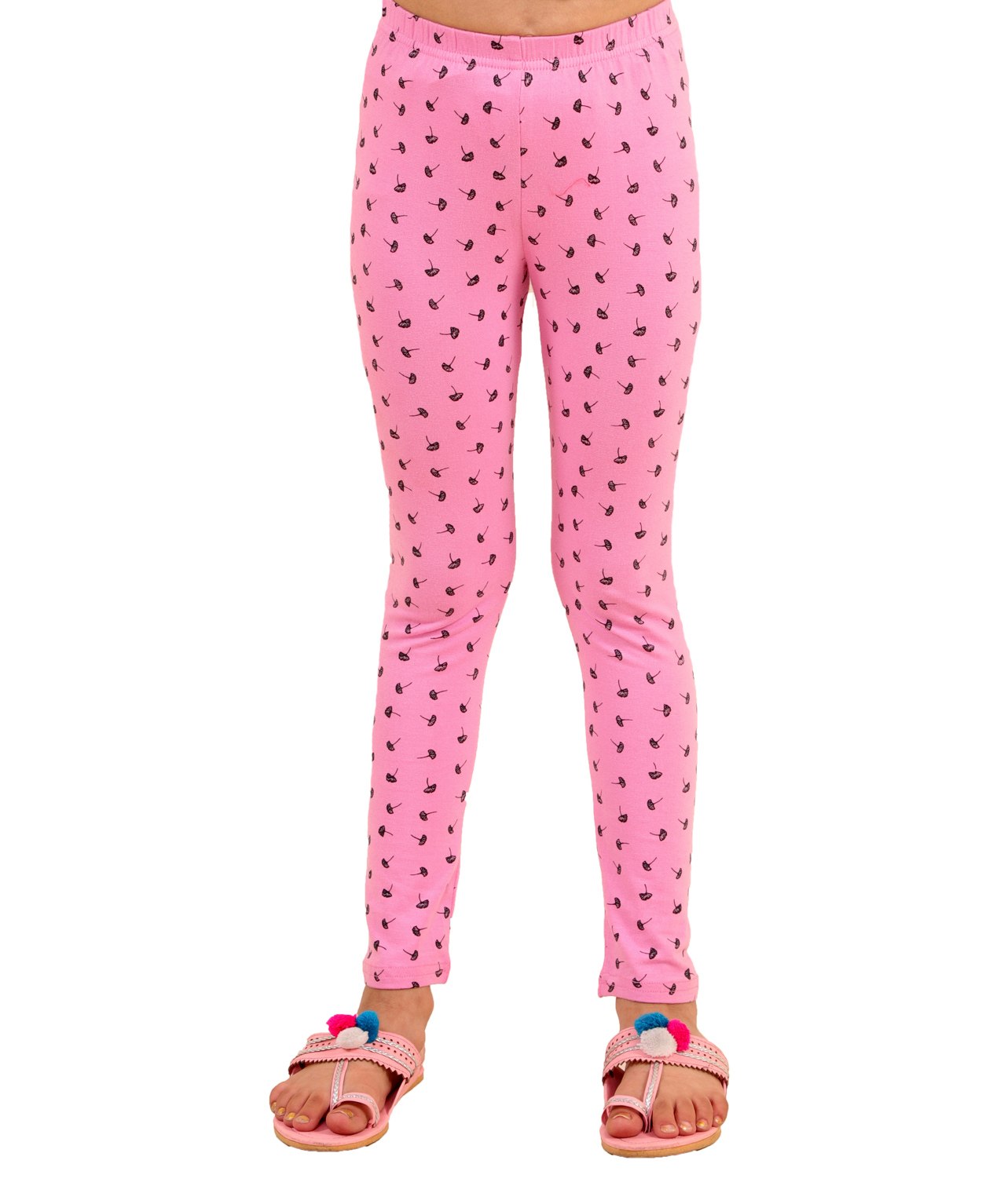 Kids Cave Cotton Jersey Abstract  Printed Leggings -  Pink-picture-11