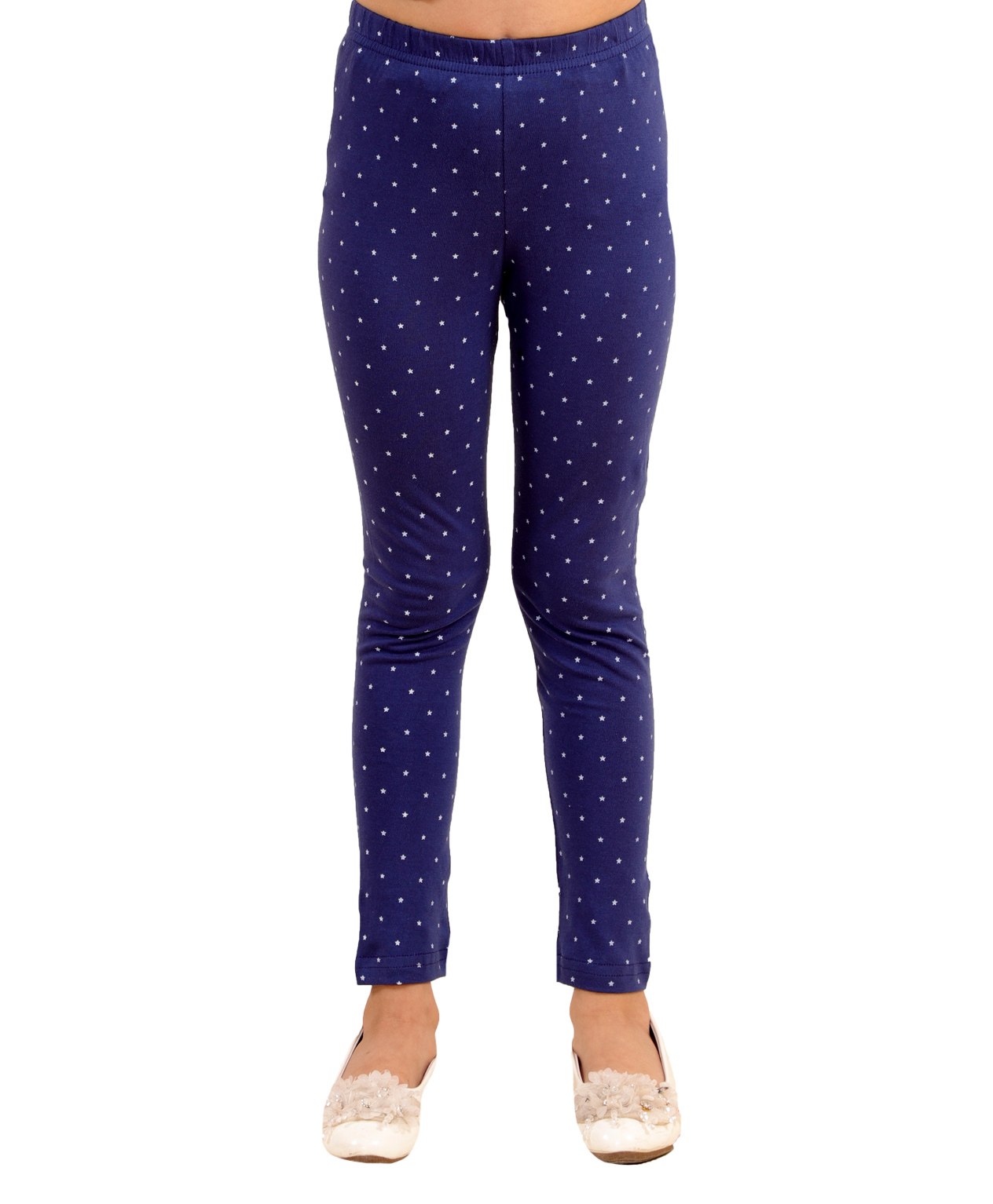 Kids Cave Cotton Jersey Start Printed Leggings - Blue-picture-7