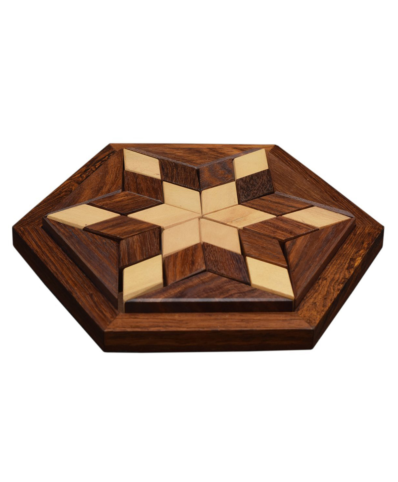 Desi Karigar Wooden 30-Piece Hexagon Star Jigsaw / Puzzle Board- Wooden Toy Game - Brain Teaser-image-49