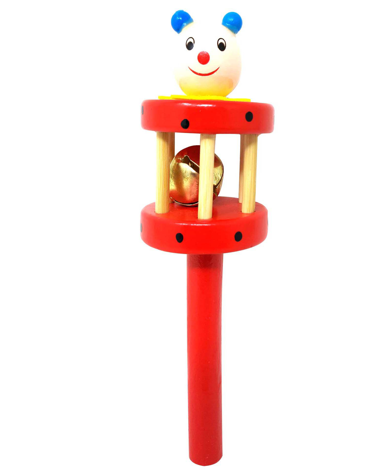 Desi Karigar Newborn Infant Baby Wooden Rattle With Bells Musical Instrument- Handheld Toy-picture-13