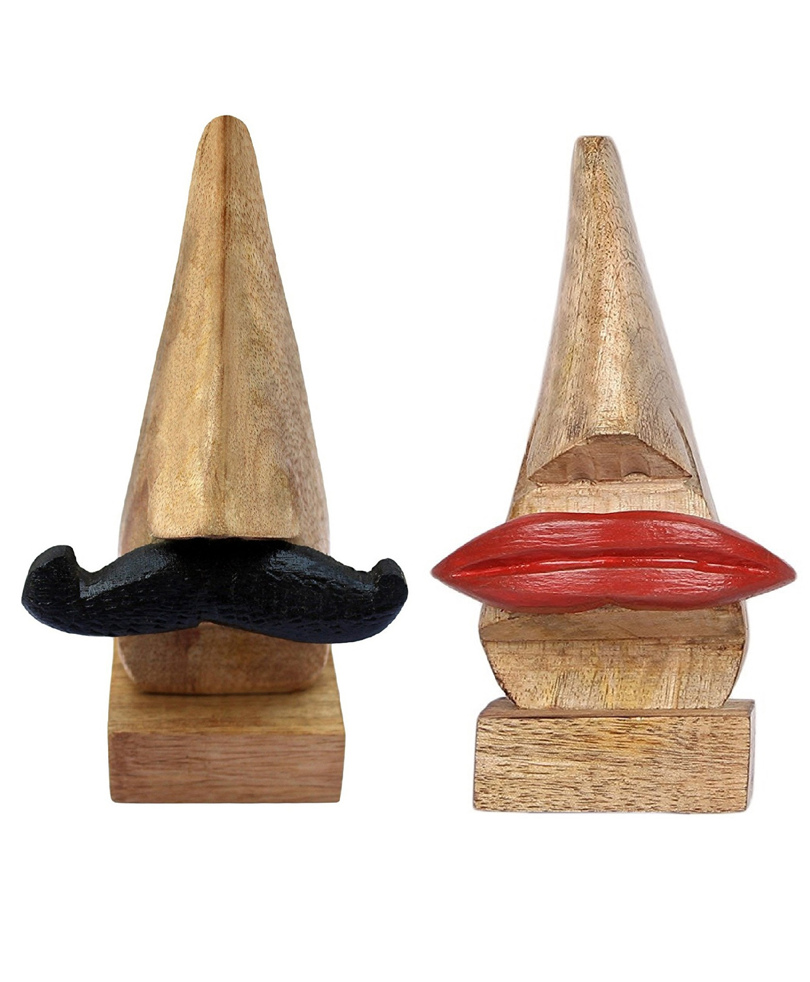desi karigar Desi Karigar® Handmade Wooden Couple Lips & Black Mustache Spectacle Holder-picture-21