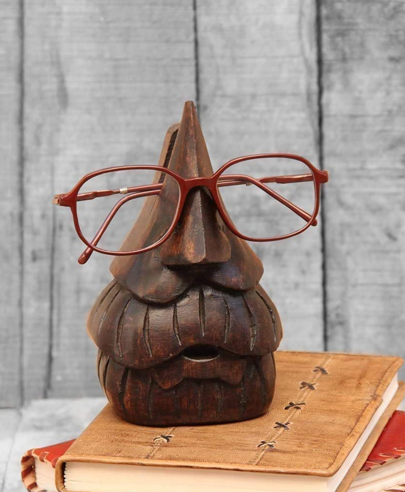 desi karigar Desi Karigar® Wooden Spectacle Eyeglasses Holder Nose Shaped Eyewear Retainer-Sunglasses Holder Display Stand-picture-26